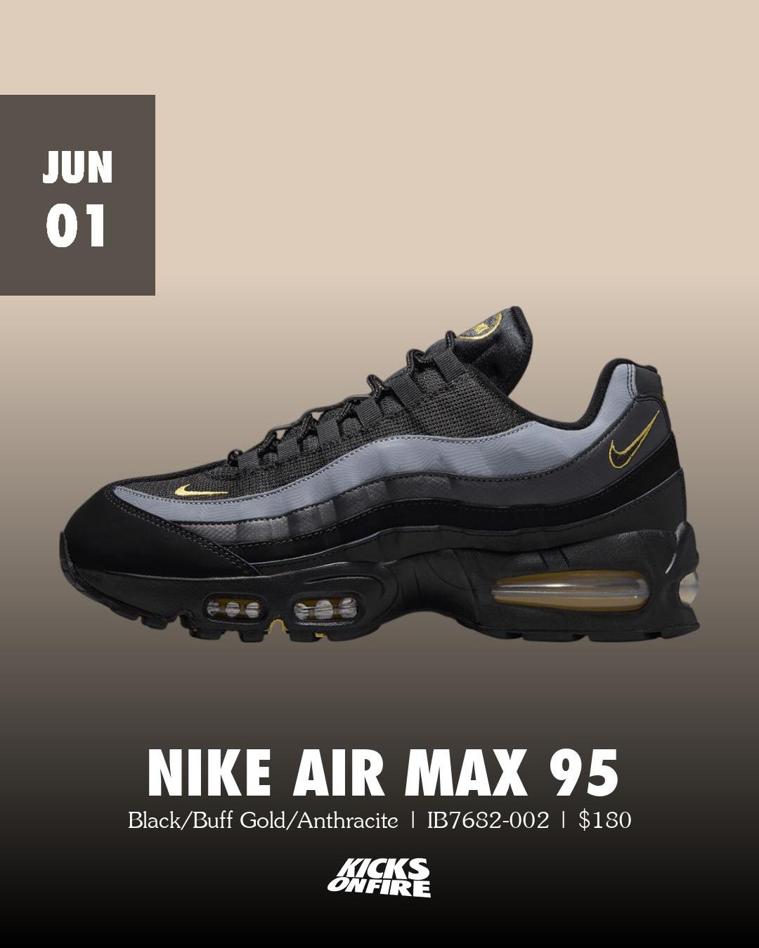 Nike Air Max 95 Black / Buff Gold 𝗖𝗼𝗹𝗼𝗿𝘄𝗮𝘆: Black/Buff