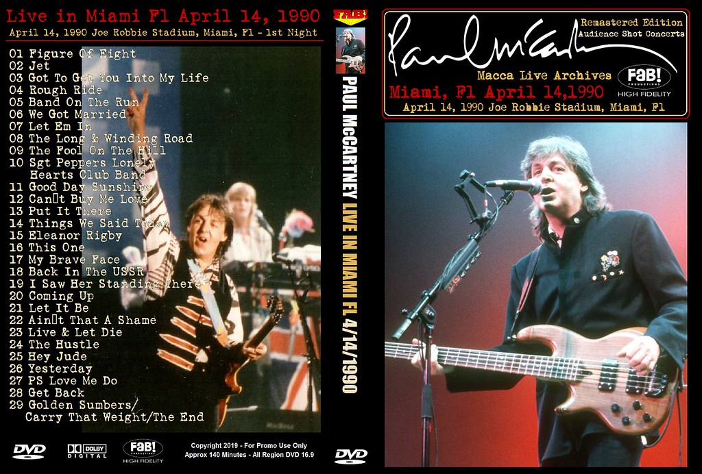 April 14th 1990 - The Paul McCartney World Tour (Miami, USA) Paul