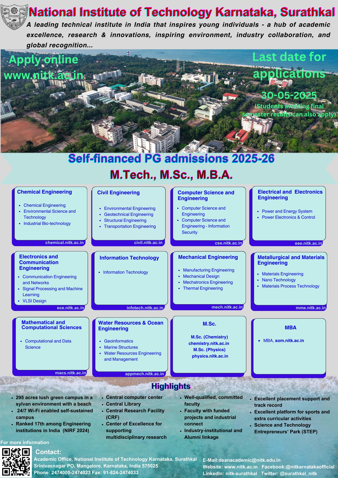 NIT - Self-Financed PG Admissions Open at NITK Surathkal – Apply Now! 📢 ...