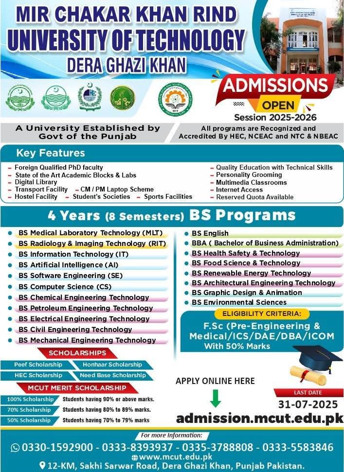 Mir... - Mir Chakar Khan Rind University of Technology DG Khan