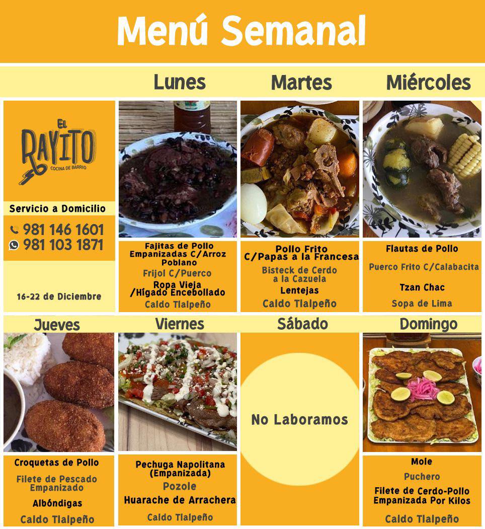 El Rayito - ⚡️DISFRUTA DE NUESTRAS COMIDAS DE LA... | Facebook