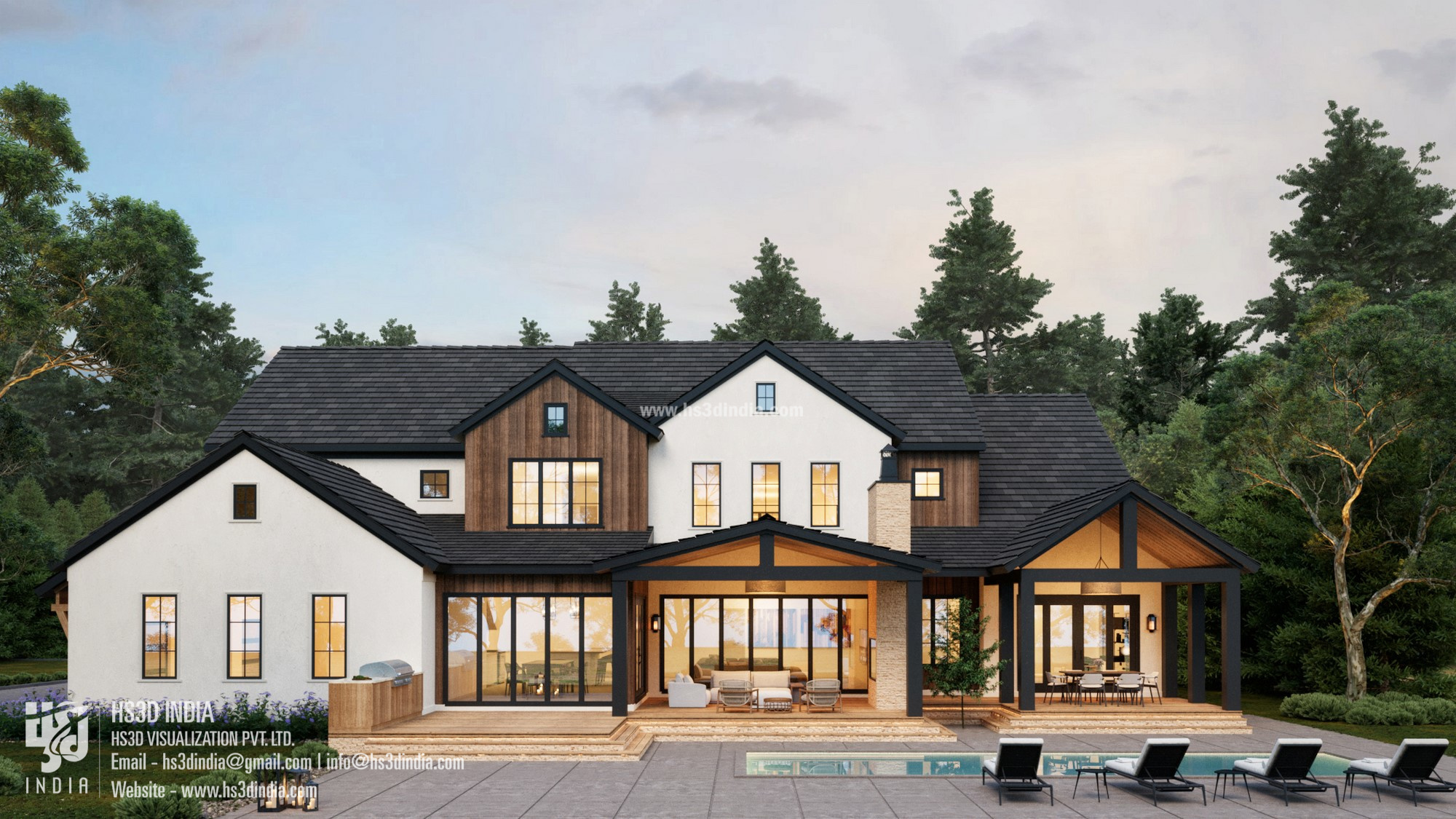HS 3D INDIA - ETHEREAL 3D DUSK RENDERING OF #canadianvilla At HS3D ...