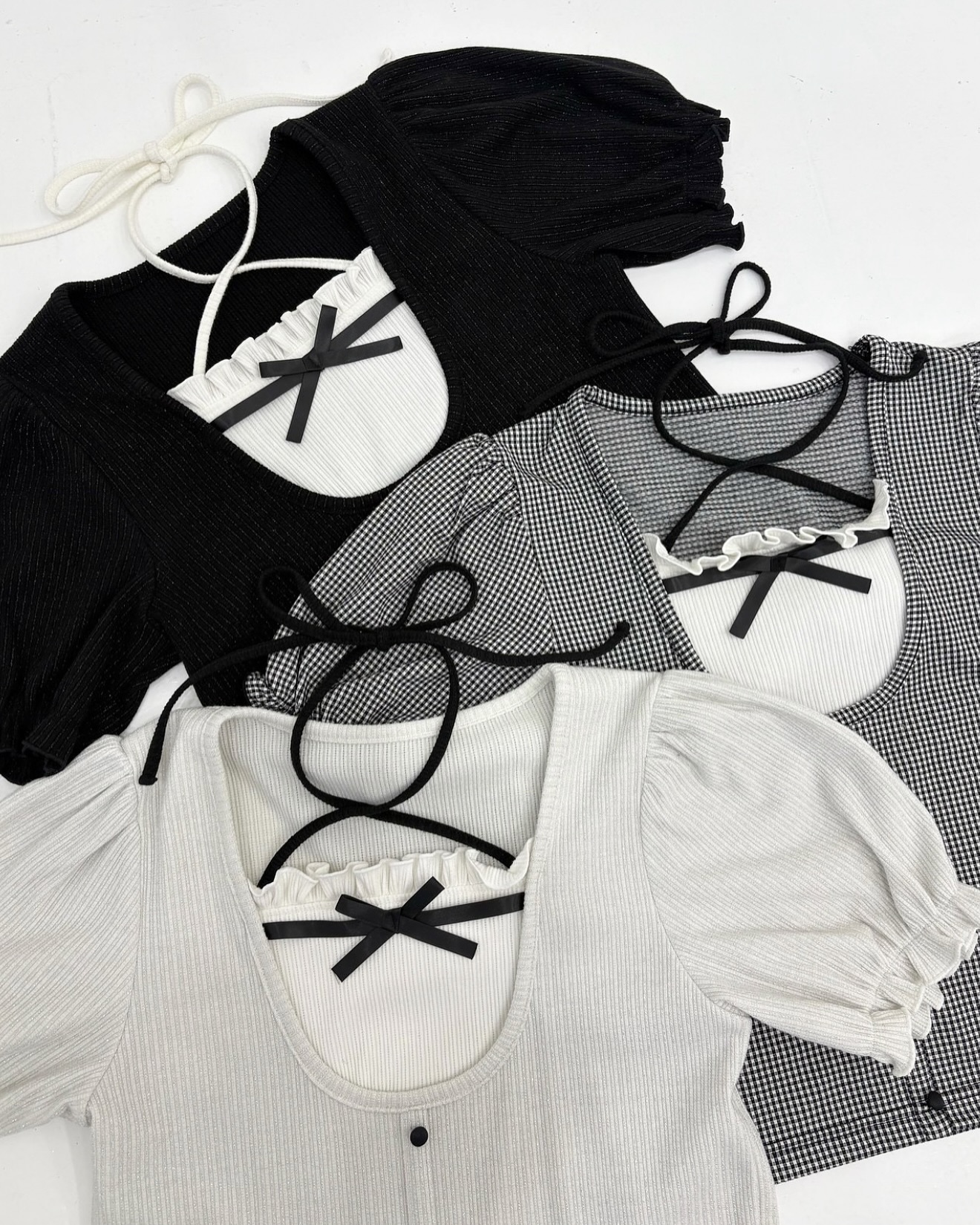 ♡ Evelyn Top ♡ #ネックリボンtp ¥6,900 #ティアードミニsk ¥6,900 