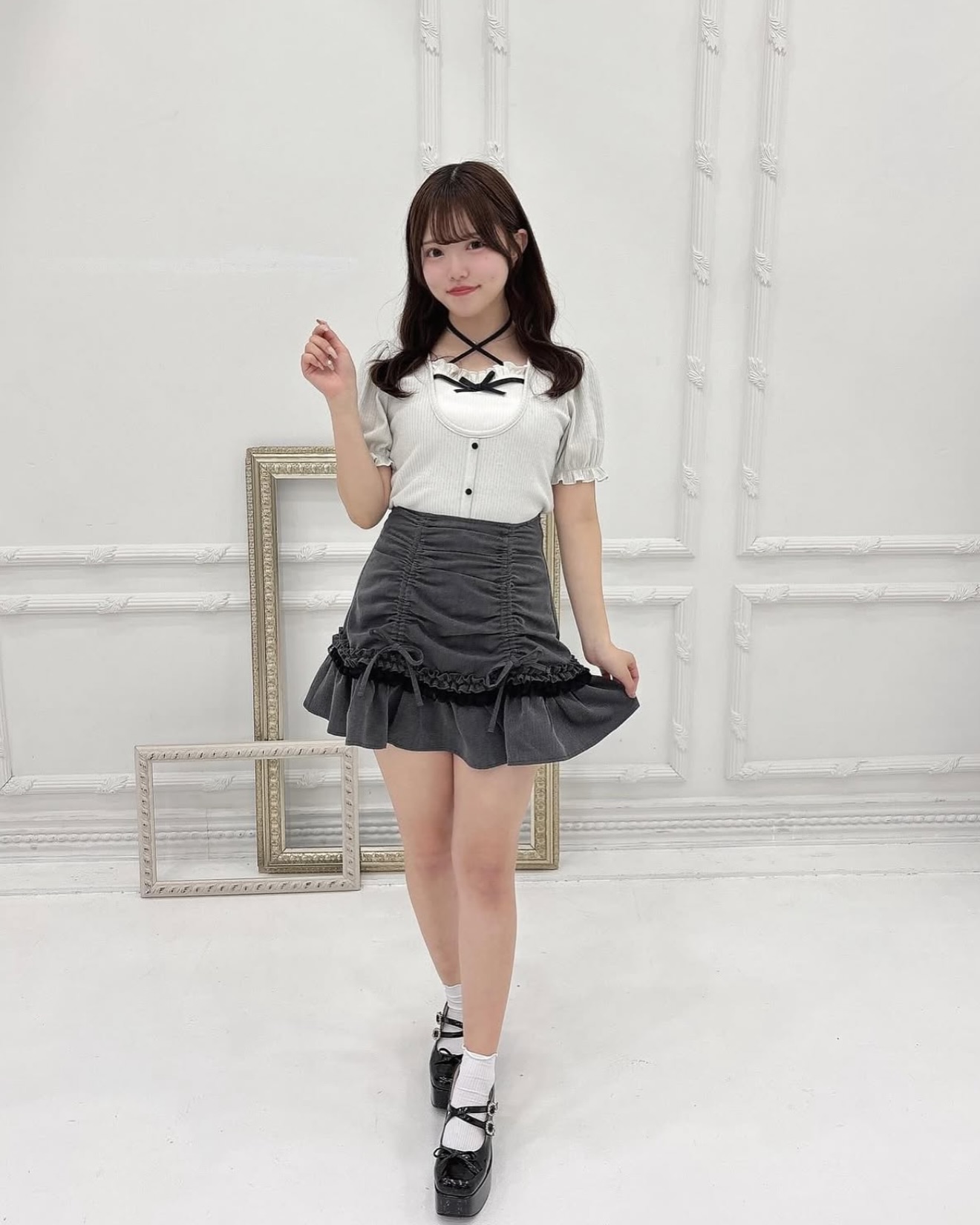 ♡ Evelyn Top ♡ #ネックリボンtp ¥6,900 #ティアードミニsk ¥6,900 