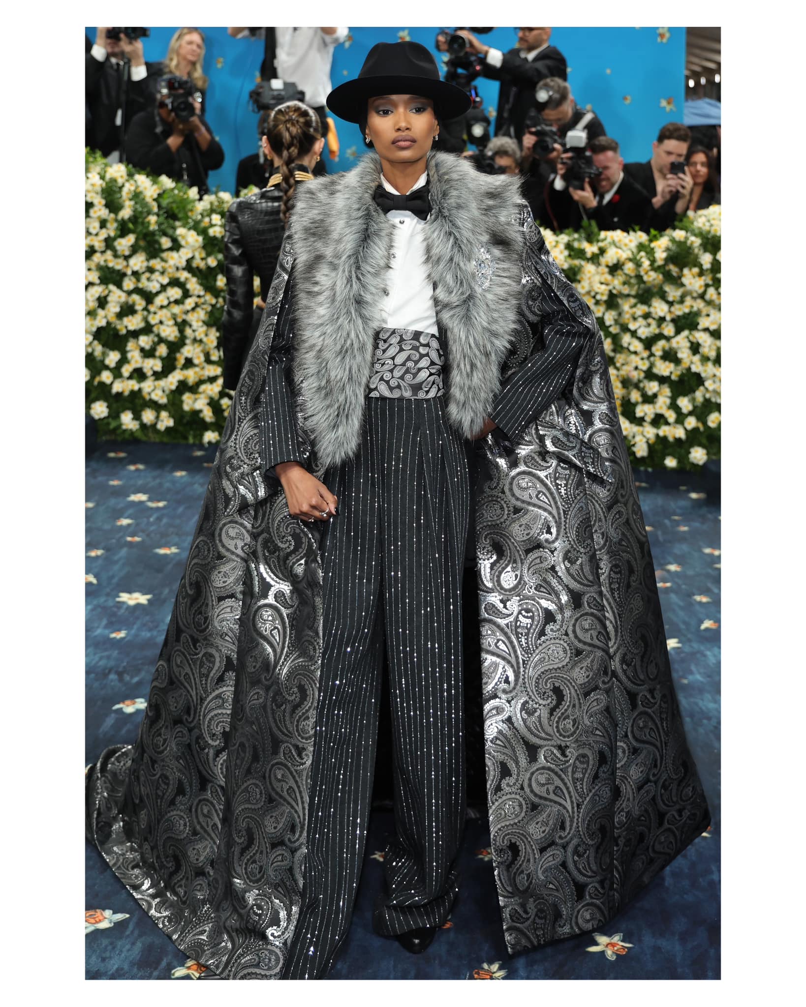 Supermodel Ugbad Abdi arrives at the 2025 Met Gala wearing a