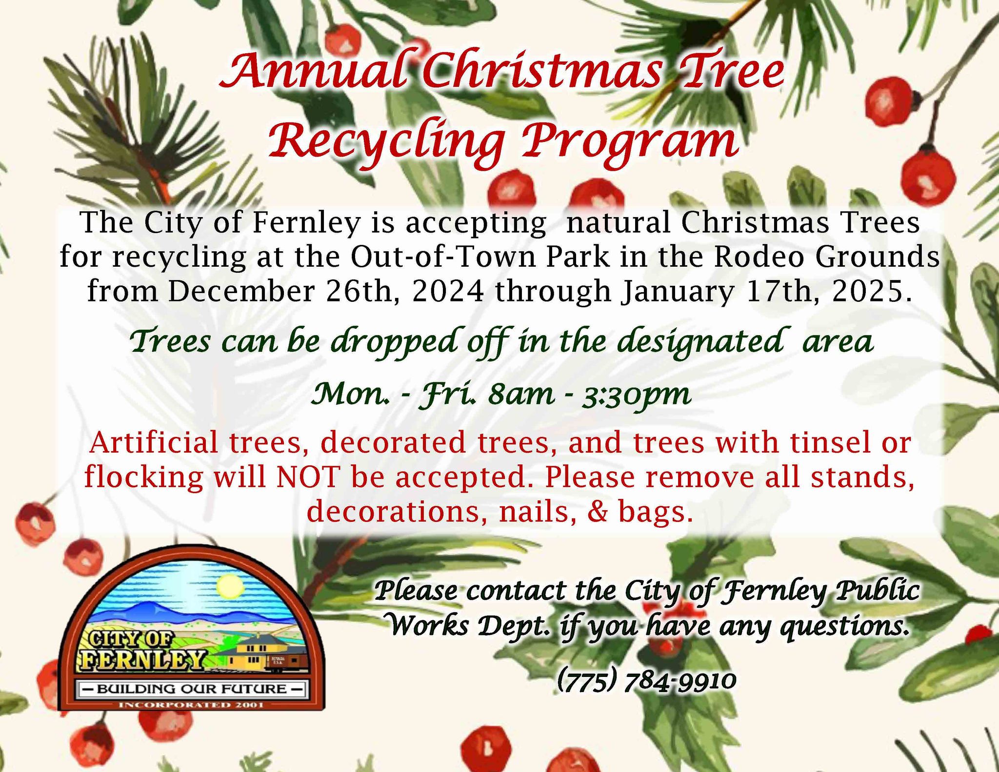 Christmas Tree Recycling Program
