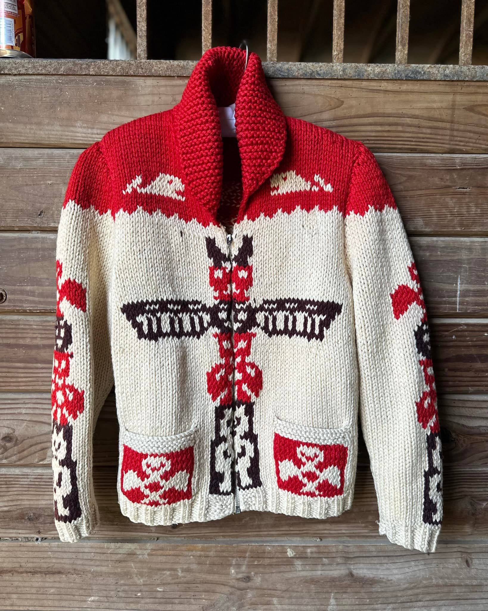 Vintage Mary Maxim 415 totem pole pattern cardigan for sale