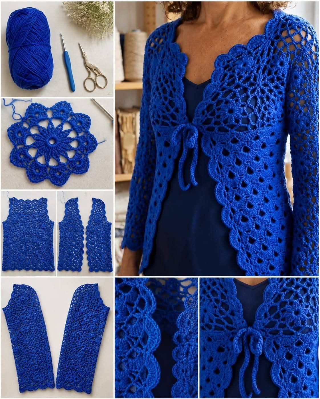 Check out this crochet lace cardigan pattern! 🔗 in the first
