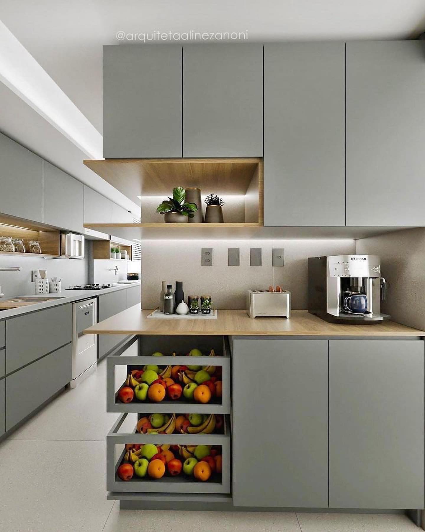 Cozinha linda em tons de... - Maria Fernanda Arquitetura