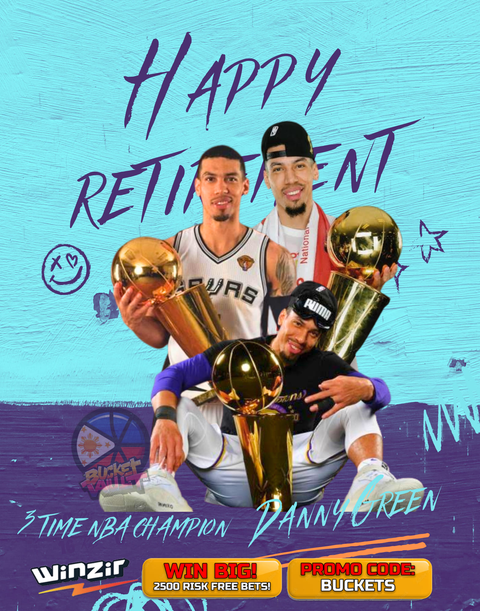 Bucket - Happy retirement DANNY GREEN🔥🍺🏆🏆🏆 3× NBA champion (2014, 2019 ...