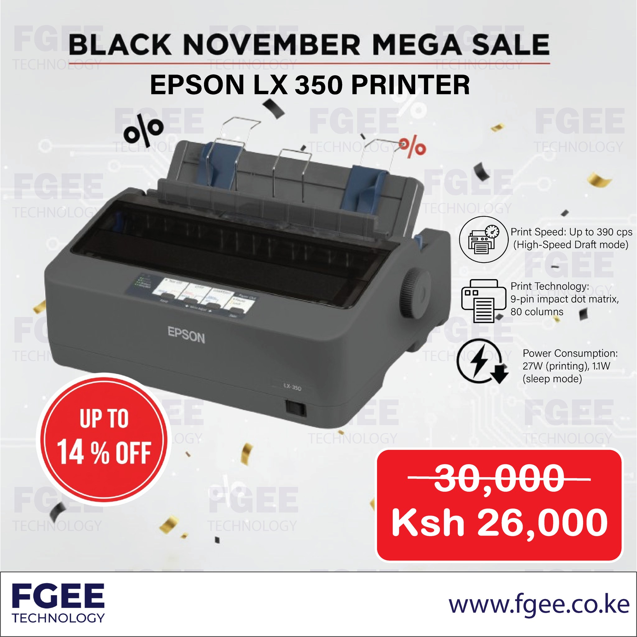 FGEE - Epson LX‑350 Dot Matrix Printer – reliable 9‑pin impact printing ...