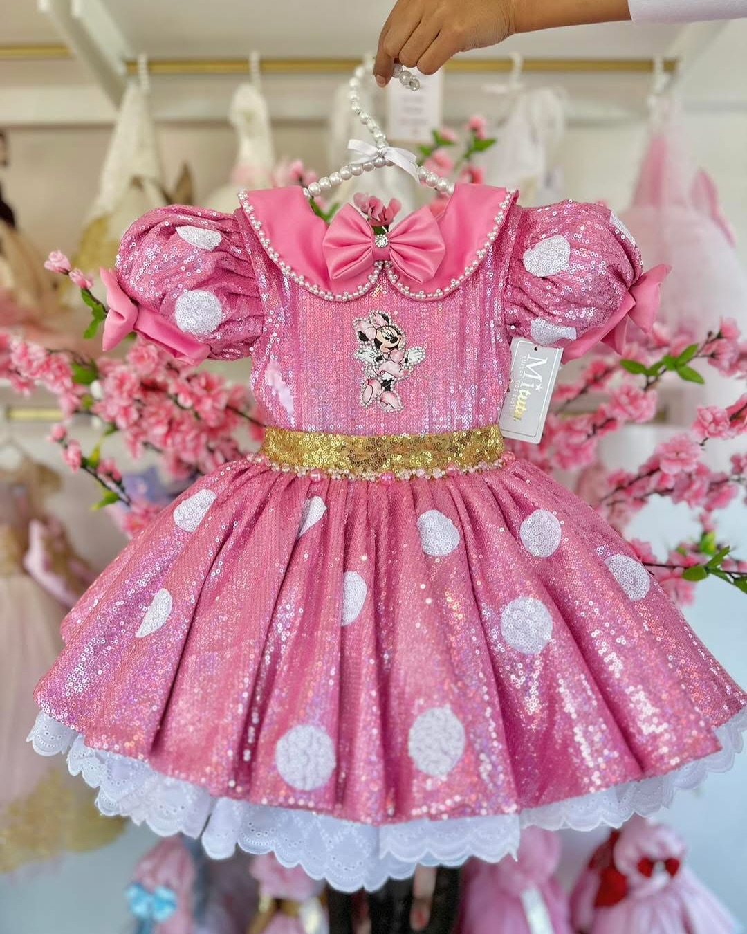 green emerald velvet dress Order Pink and Gold Minnie Mouse Costume for Baby  Costumes Club