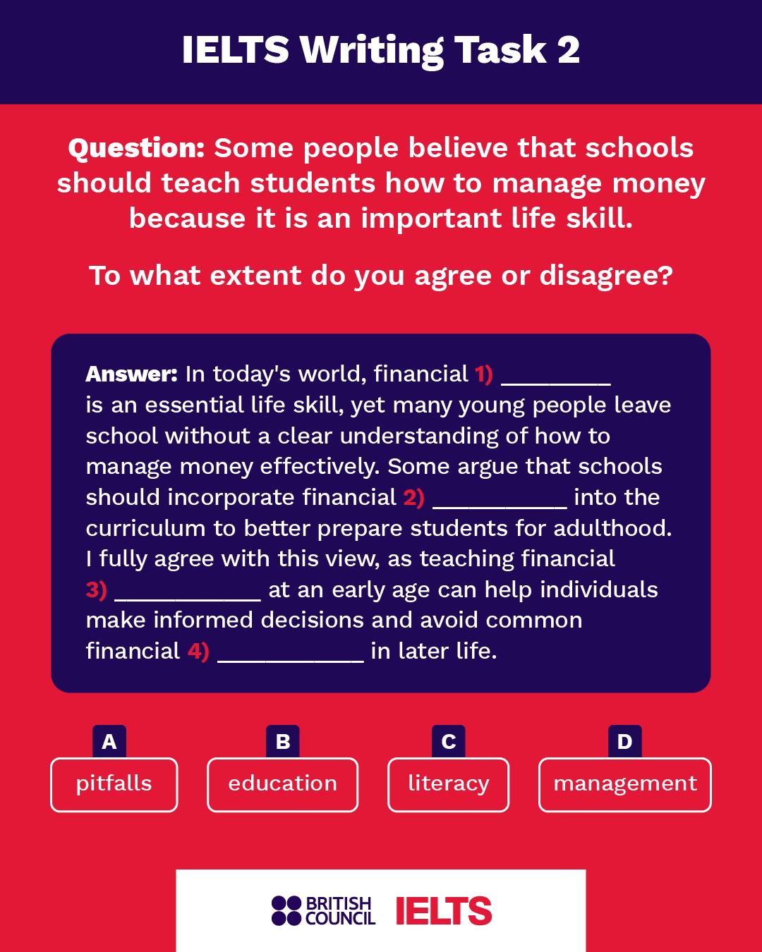 British - One of the marking criteria for the IELTS Writing test is ...