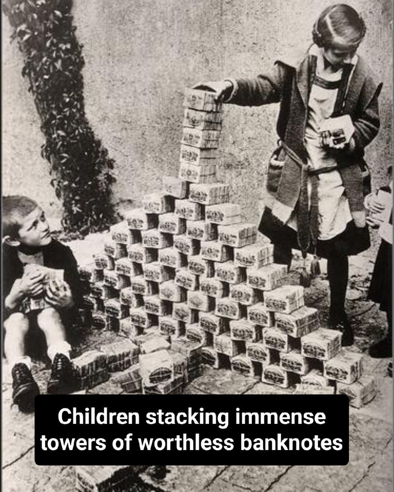 The Unknown; - 🧱💸 WHEN MONEY LOST MEANING... Germany, 1923. These kids ...