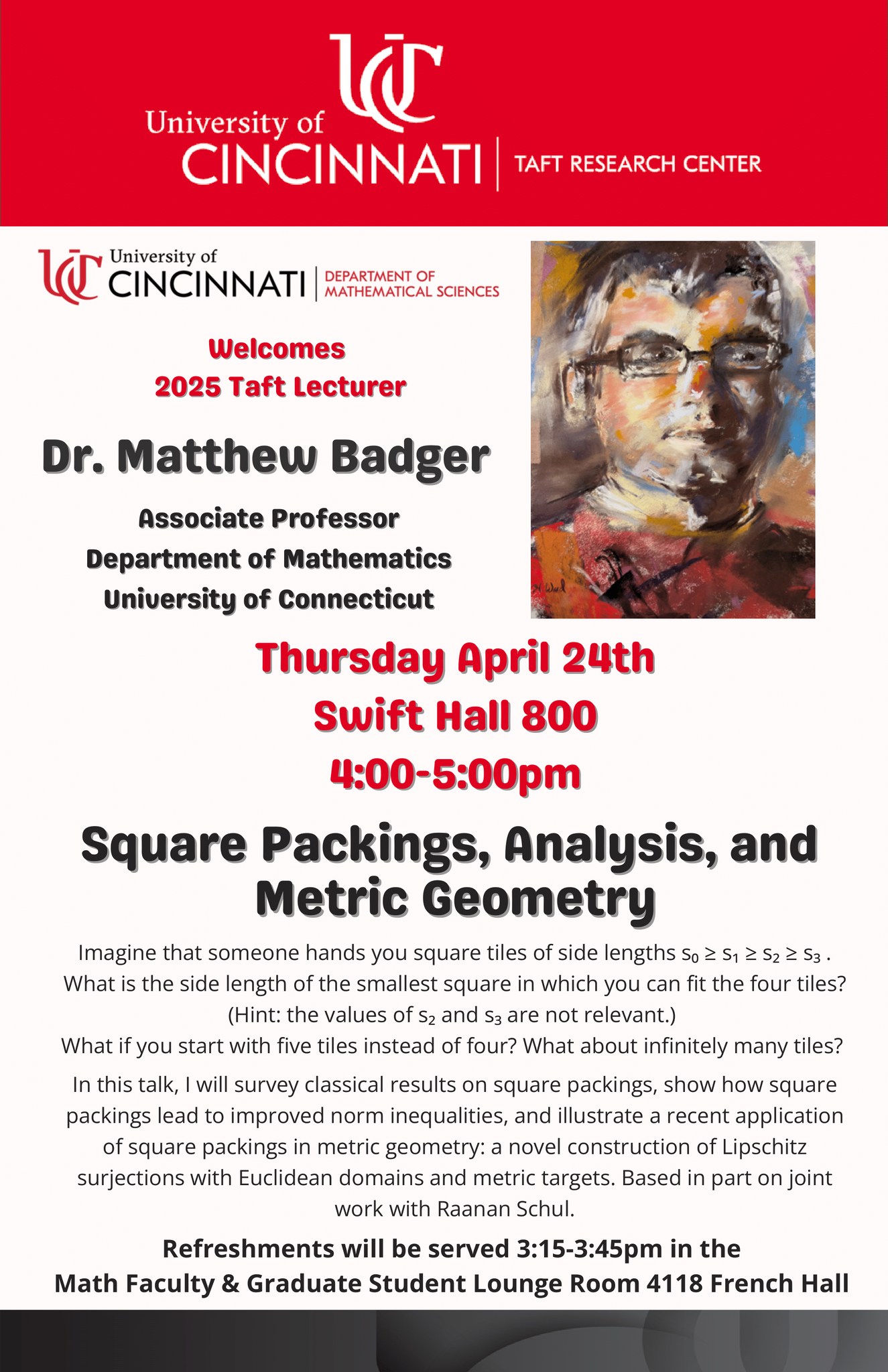University of Cincinnati Department of Mathematical Sciences