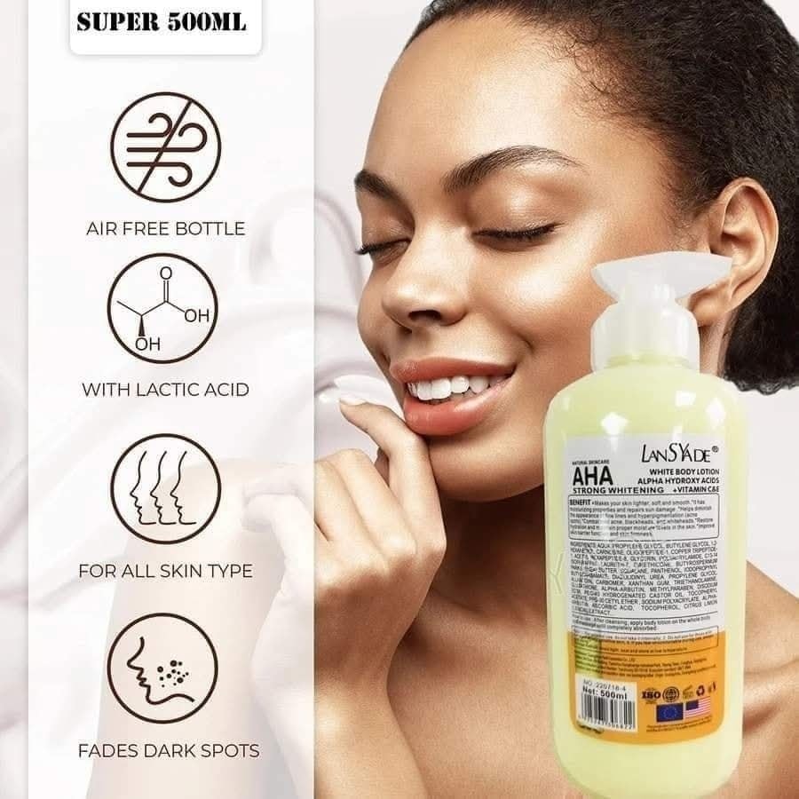 AHA & Vitamin C Brightening Body Cream - 500ml For Dark Spots, Acne Scars & Even Skin Tone - SPF 10 4 thumbnail image
