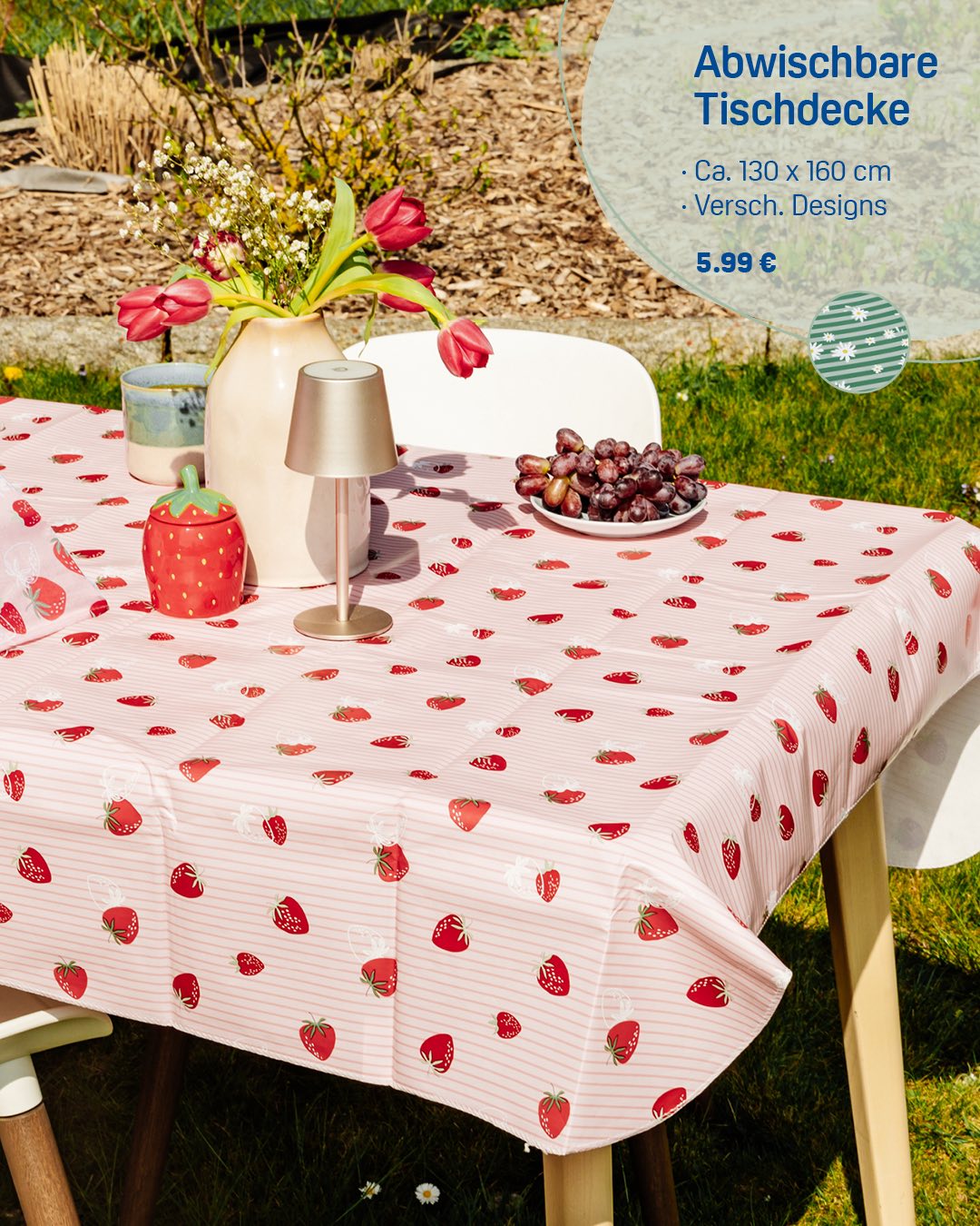 🌼 Willkommen im Draußen! 🌼 Unsere neuen IDEENWELT-Produkte mit süßem Erdbeerdesign sind perfekt für sonnige Tage im Garten oder Picknicks im Park.🌞🍓 Welches dieser Produkte dürfte auf eurer nächsten