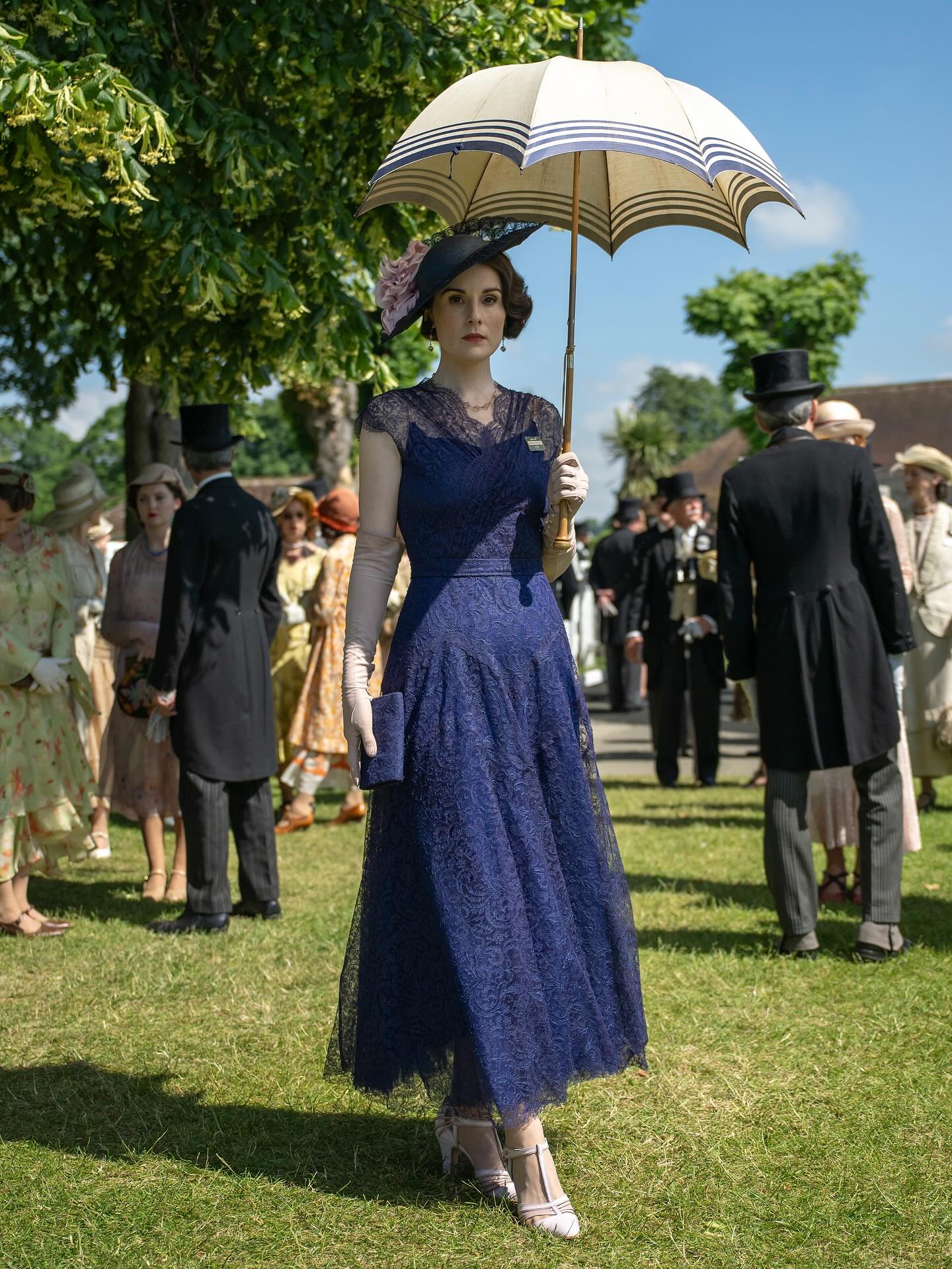 lady mary crawley dresses Downton Abbey floral fashion at Royal Botanical Gardens cf-size-8xl