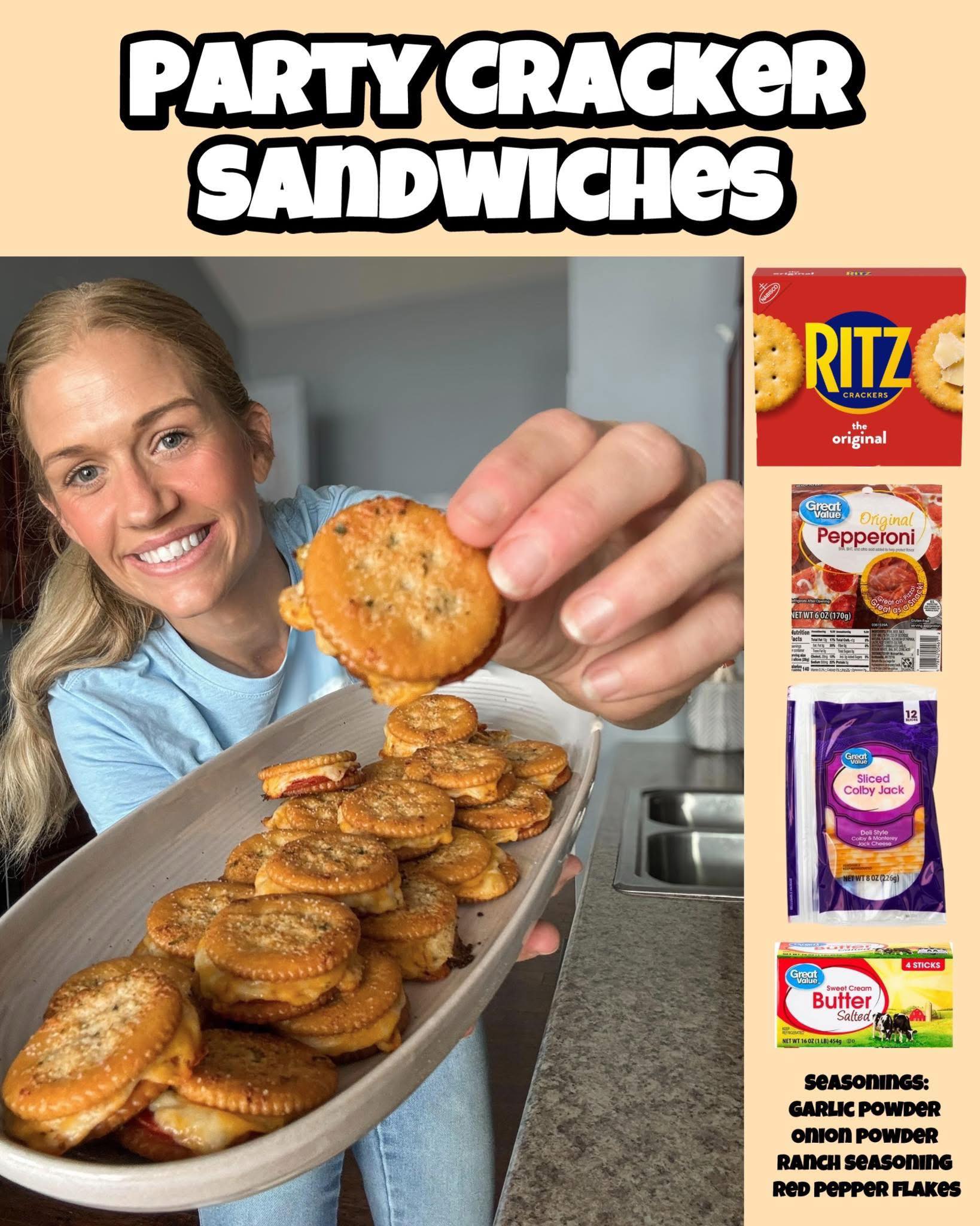 Andrea - Party Cracker Sandwiches Roll and a half of butters rounds ...