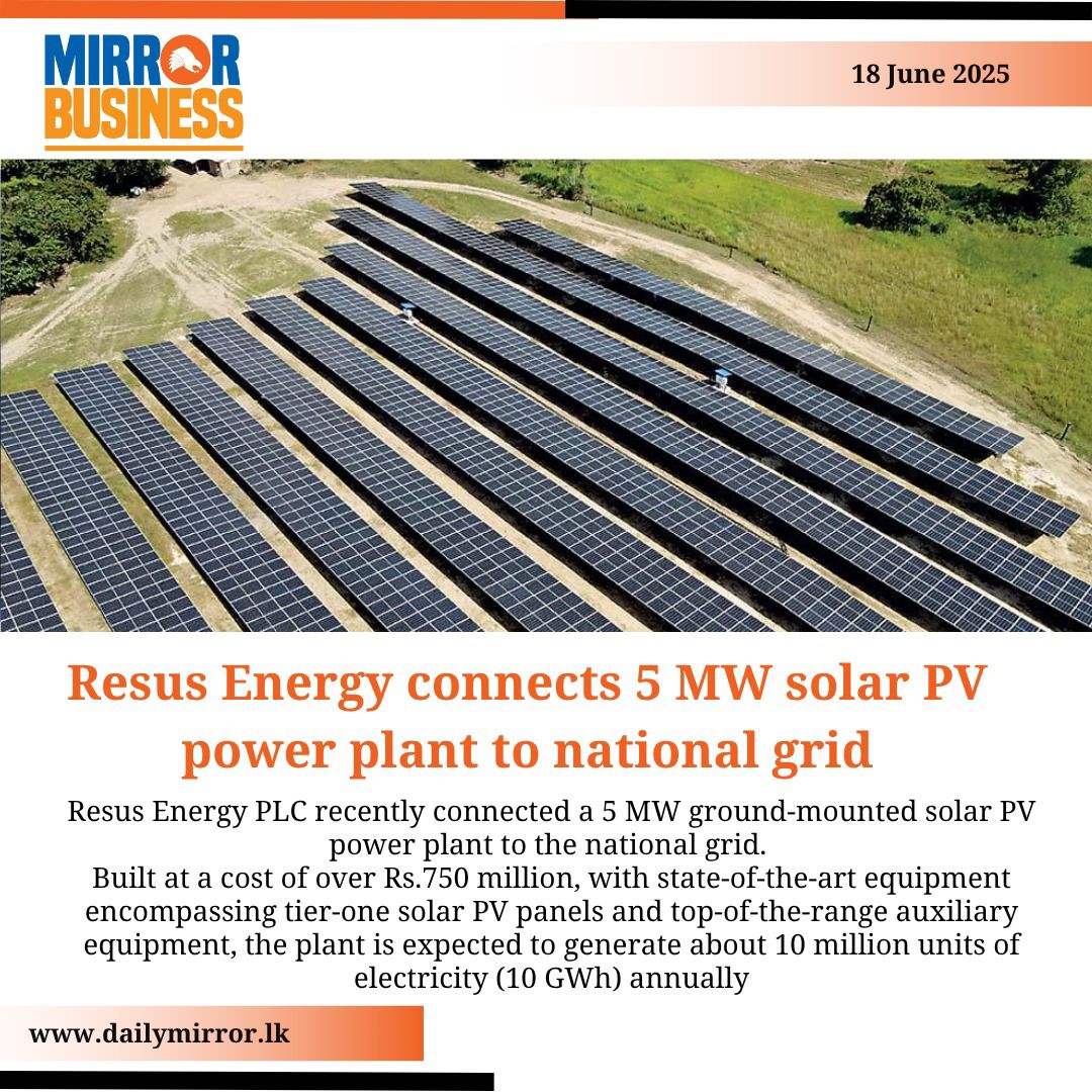 Daily - Resus Energy connects 5 MW solar PV power plant to national ...