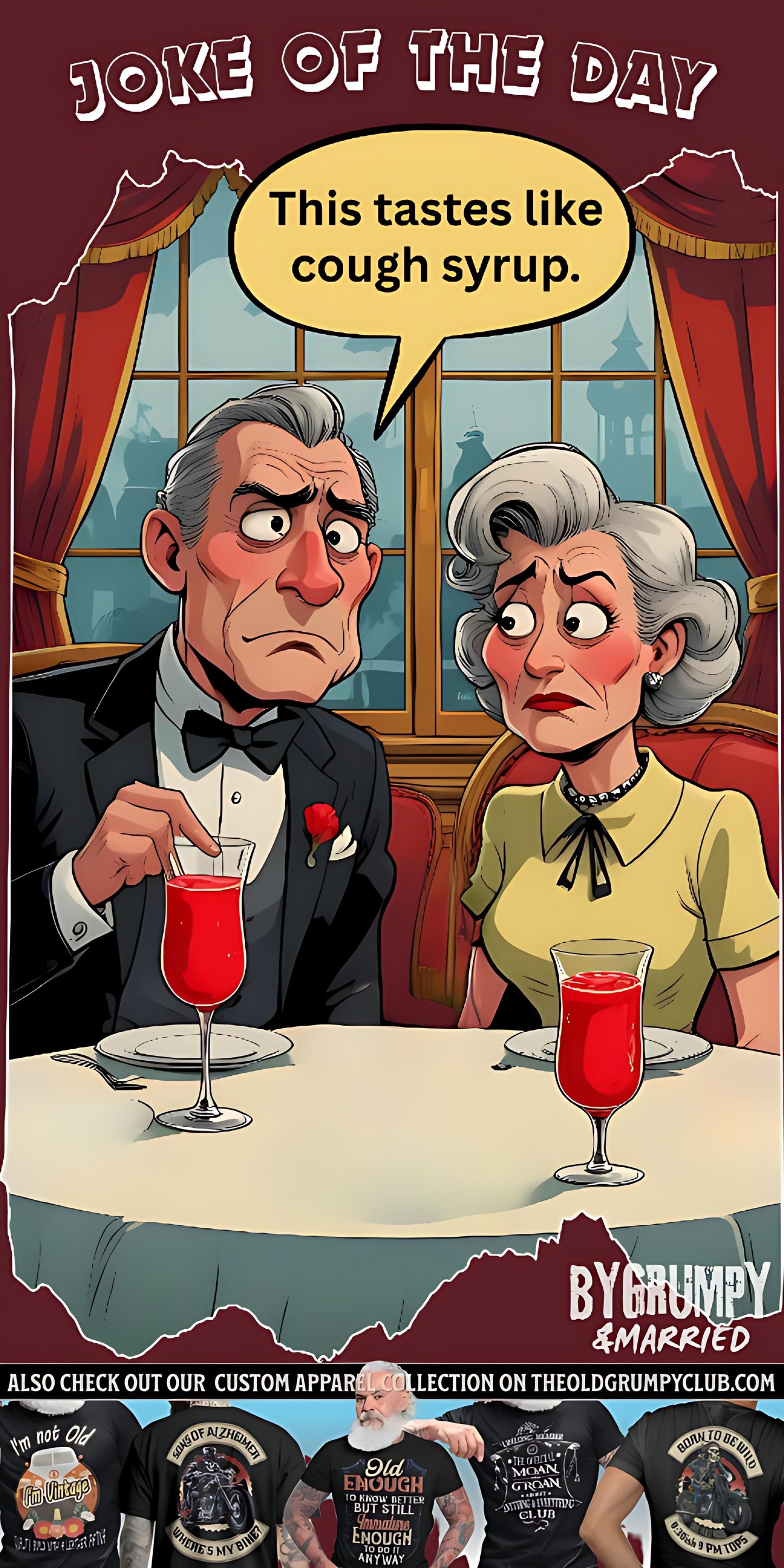 Grumpy - Joke of The Day 😂😂😂 For their anniversary, Doris and Walter ...