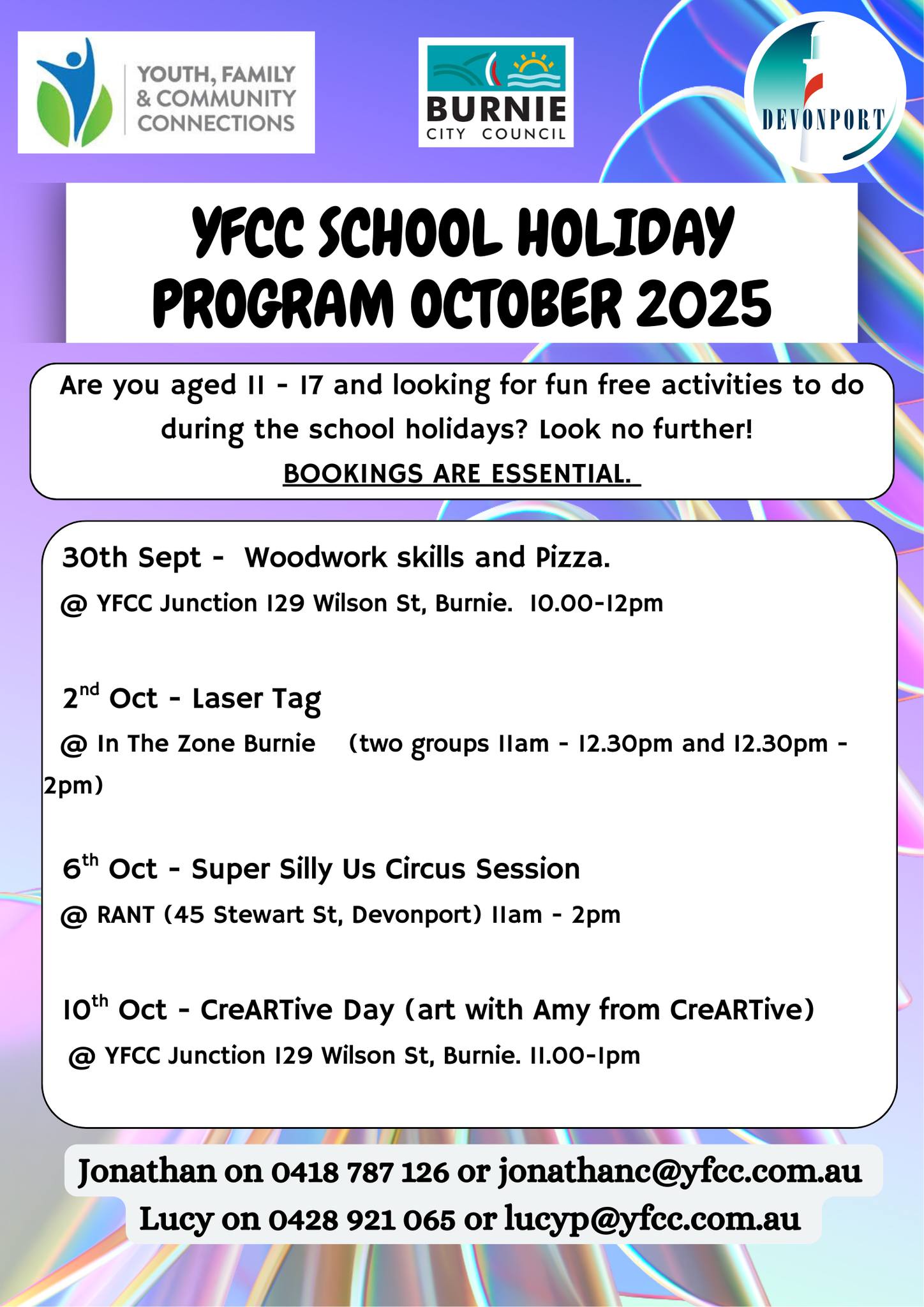 Youth - 🎉 YFCC School Holiday Program – October 2025 🎉 Looking for FREE ...
