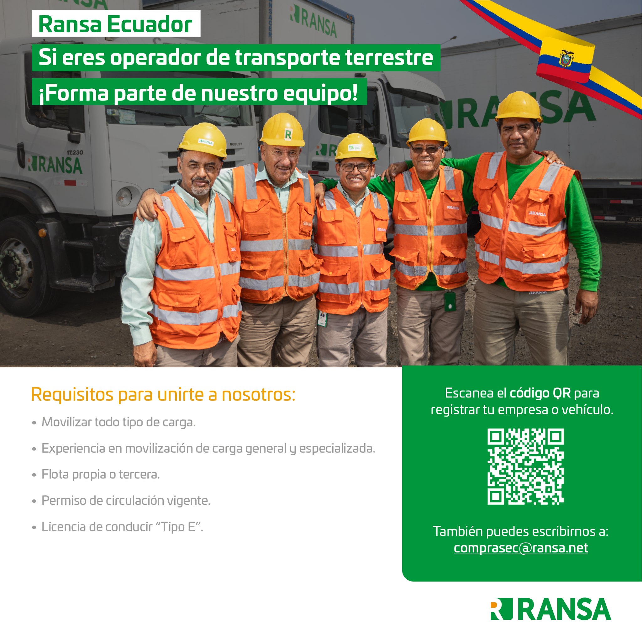 Ransa - #RansaEcuador | Licitación Operadores de... | Facebook