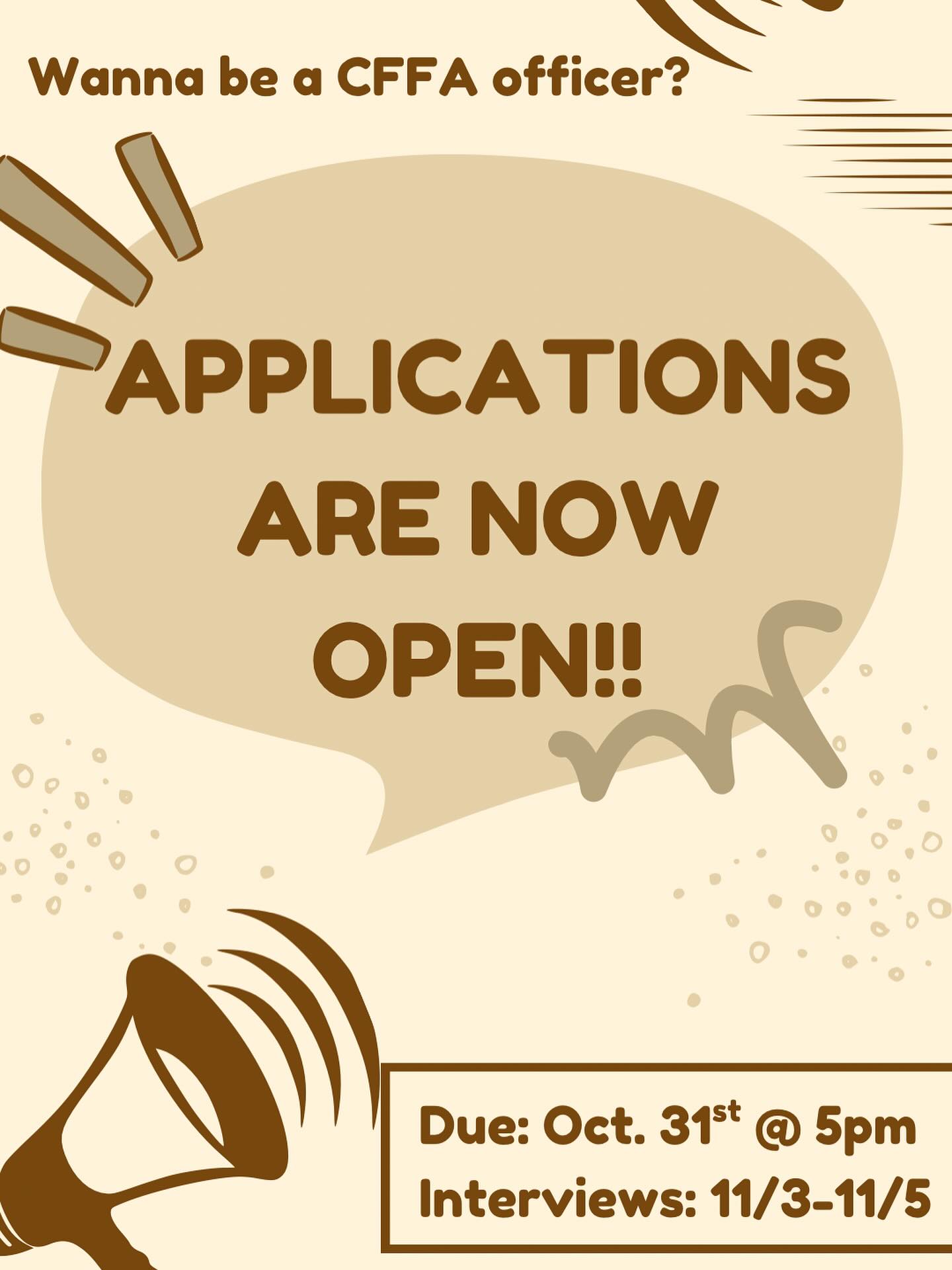 University - 2025-26 CFFA officer apps are now open!! Due Friday ...