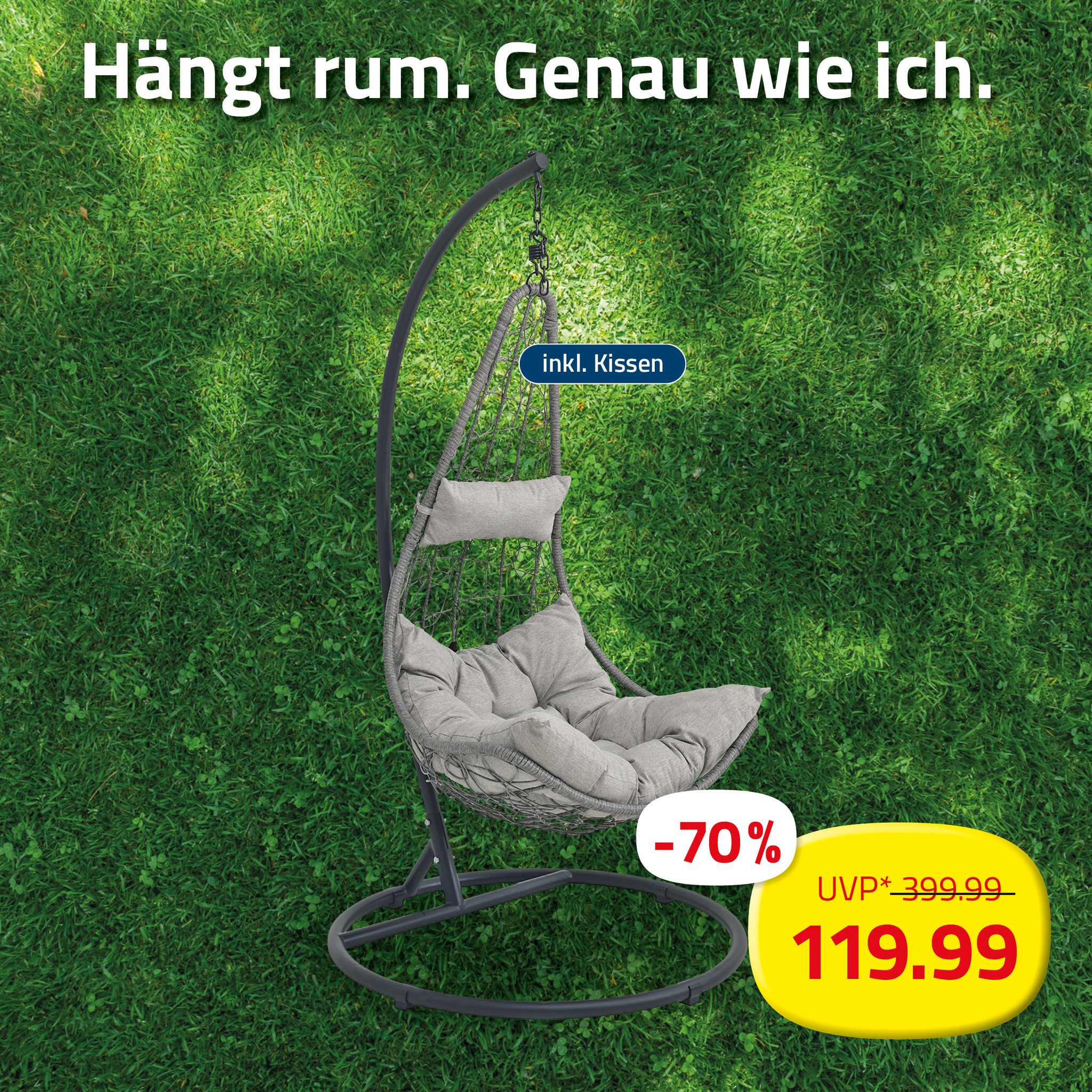 Hängesessel + ich = perfekt. 😍🏝 👉 www.roller.de/1015118101 Alle Preise sind gültig vom 22.06. – 28.06.2025. Nur solange der Vorrat reicht! # hängesessel #garten #rabatte #rabatz #moebelroller #einfach #inspirierend #günstig