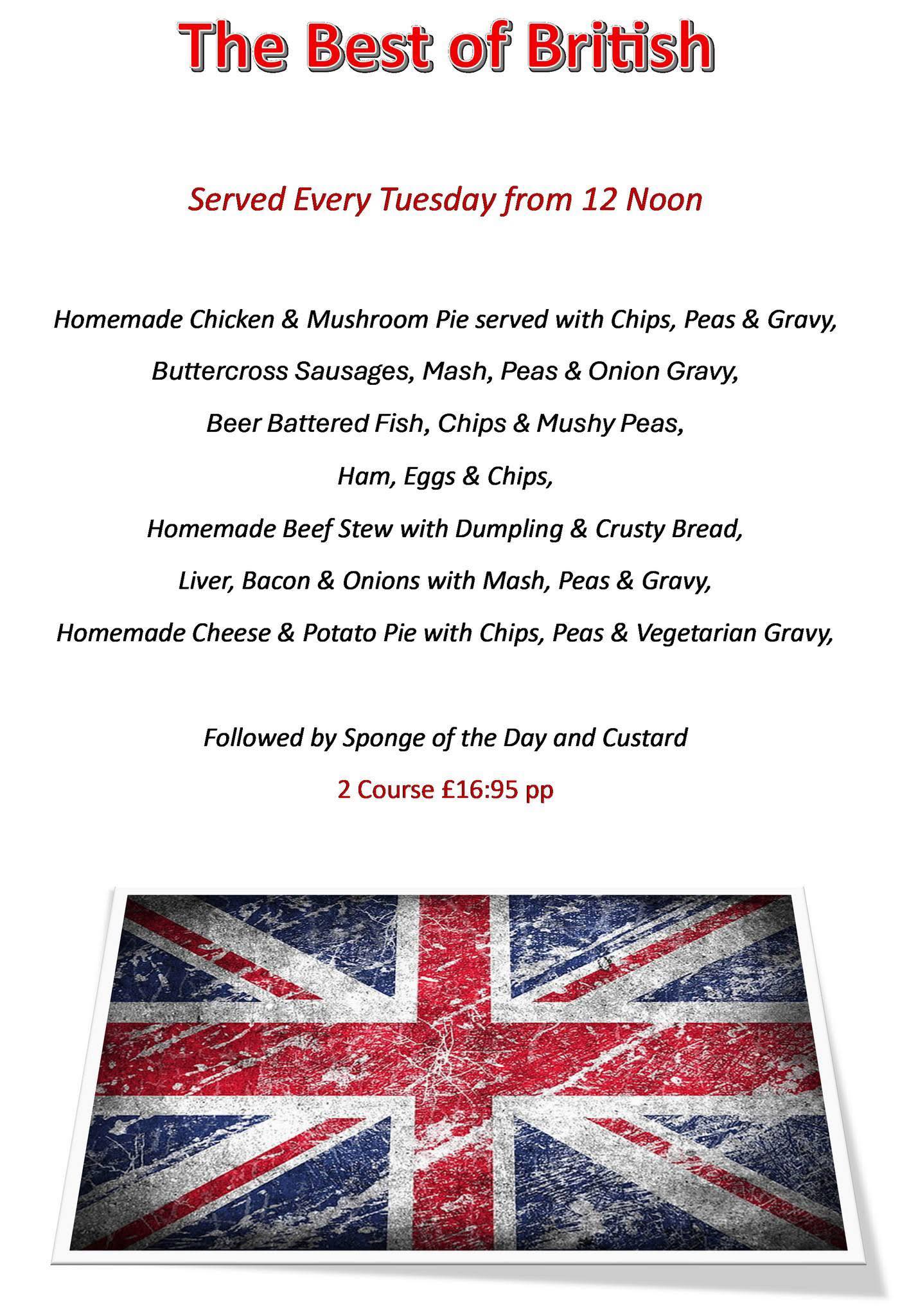 Visit - The Best Of British Menu is being served at Red Lion Pub Great ...