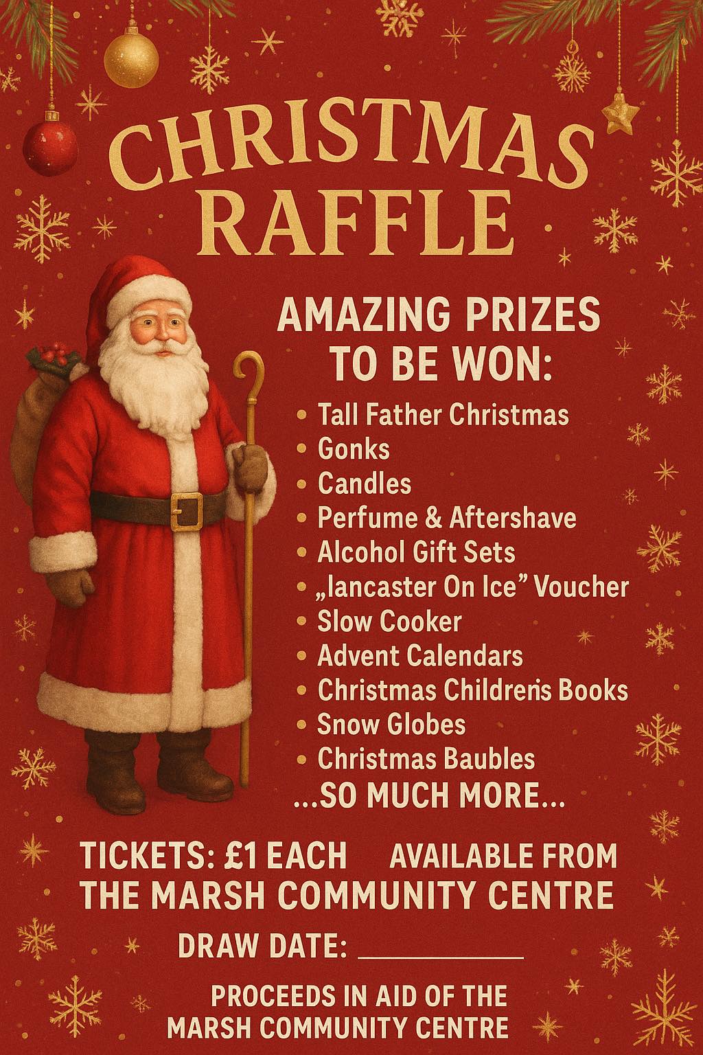 🎅 CHRISTMAS RAFFLE 2025! 🎅 It’s... - Marsh Community Centre | Facebook