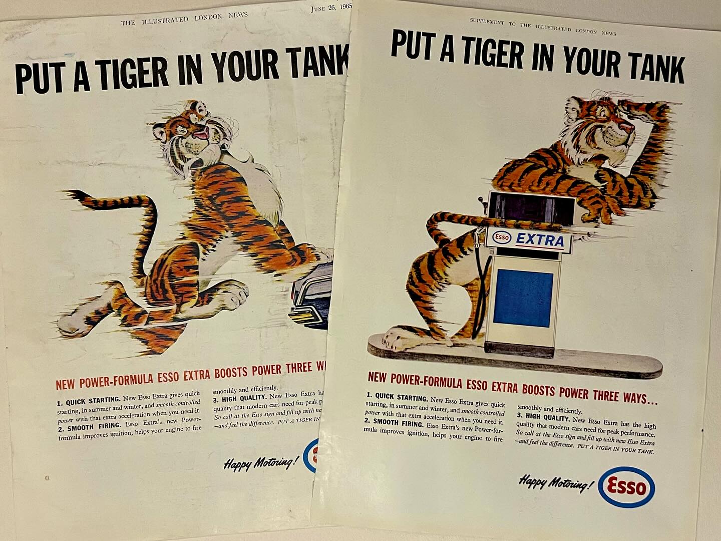 A Humble Esso ad that had the saying put a tiger in your tank! in