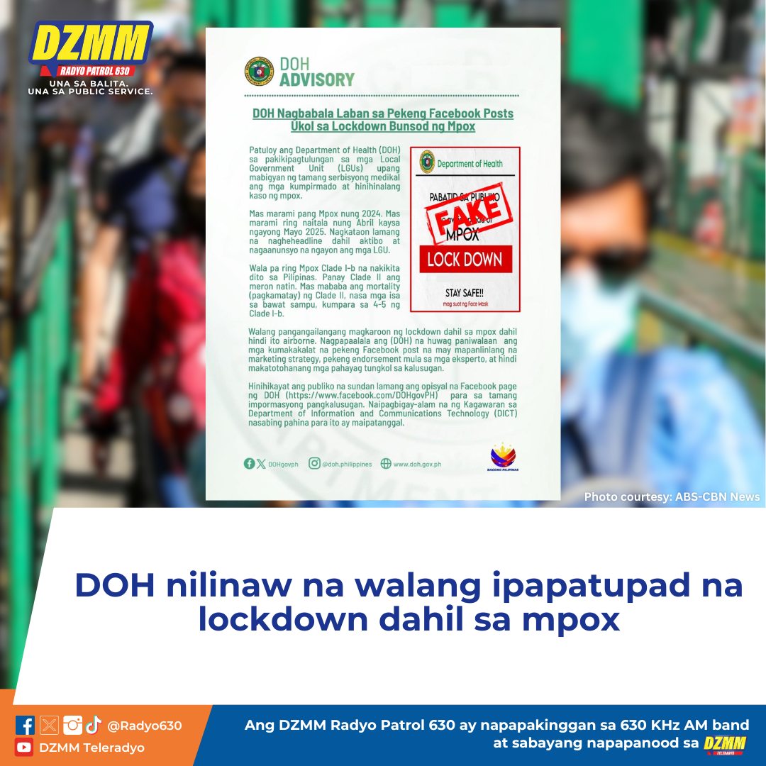 DZMM - Pinasinungalingan ng Department of Health (DOH) ang kumakalat na ...