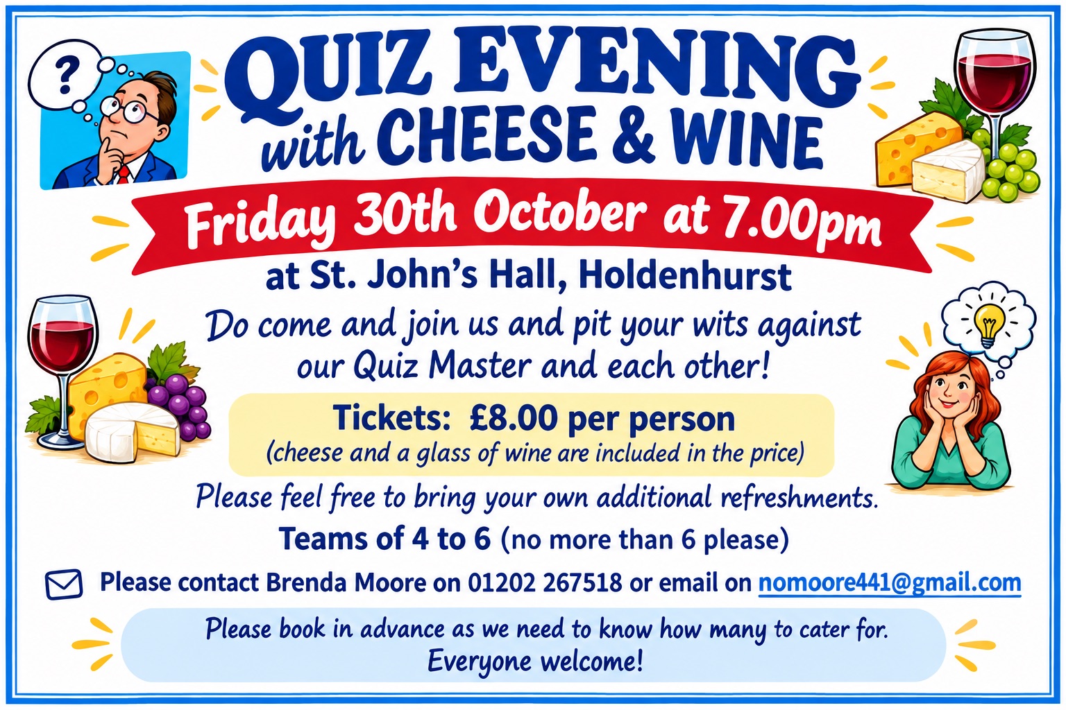 Cheese, Wine and Quiz night