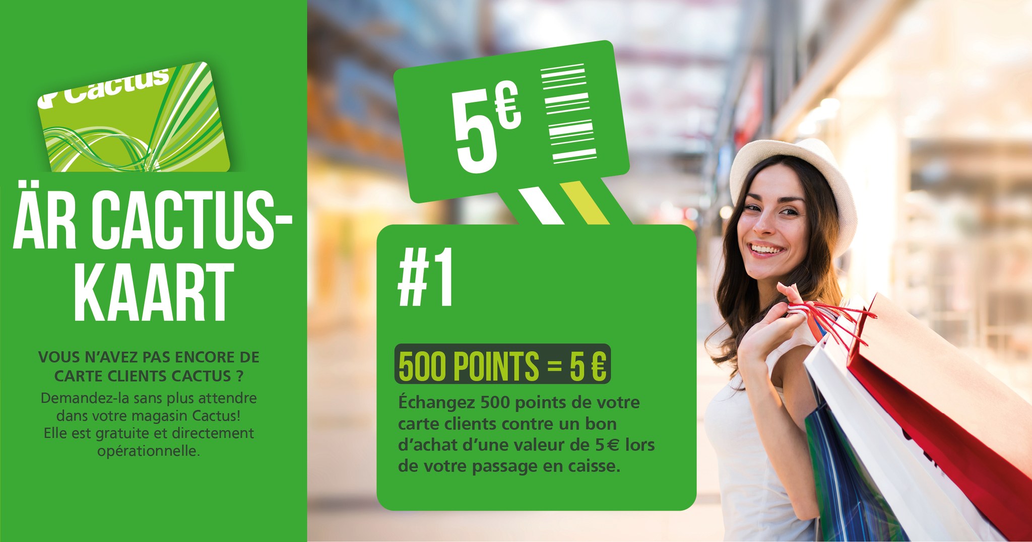 Cactus - 500 points récoltés = 5€ pour vous ! 🙌 La carte clients Cactus ...