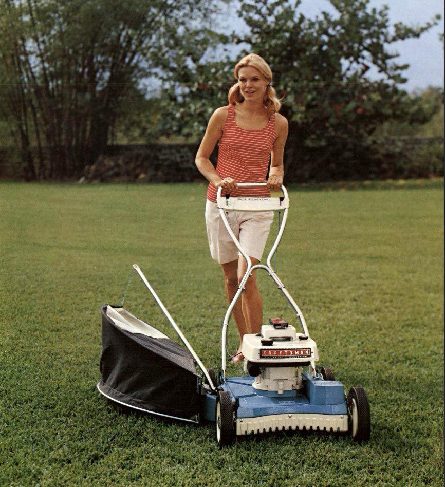 ヒルマン60s〜USA製vintage Searsラムスキンスエード パネ Sears/Craftman lawn mower advertisement from 1966.