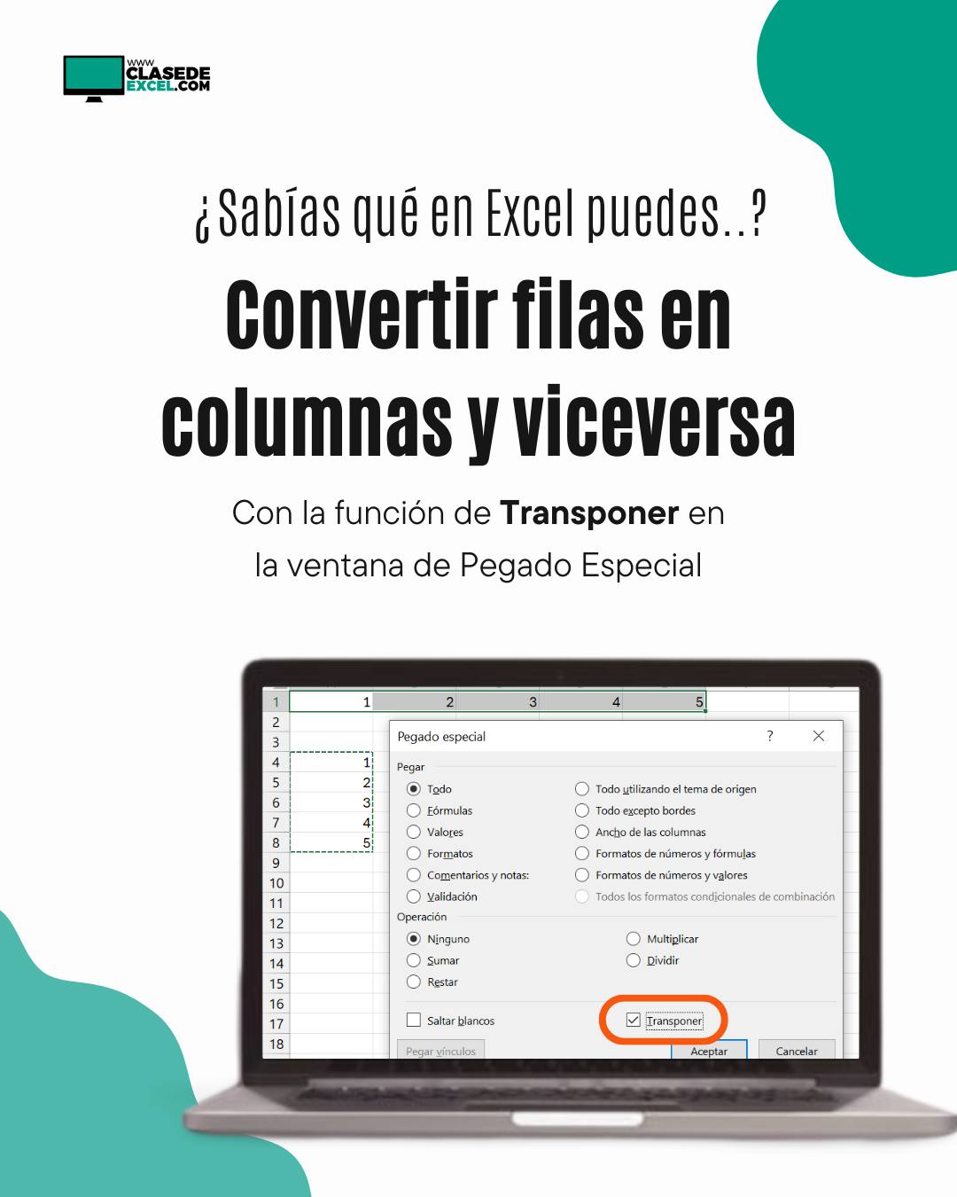 Clase De Excel - 🔎 ¿Sabías qué? Con Transponer en Excel puedes ...