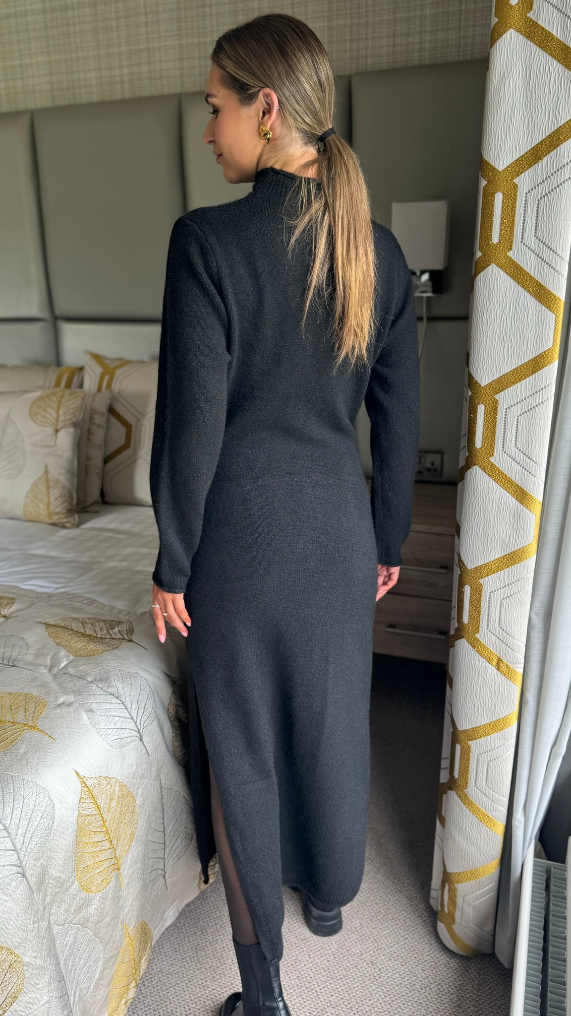 3-Pack Women's Turtleneck Ribbed Sweater Dress – Long Sleeve A-Line Tunic For Fall & Winter