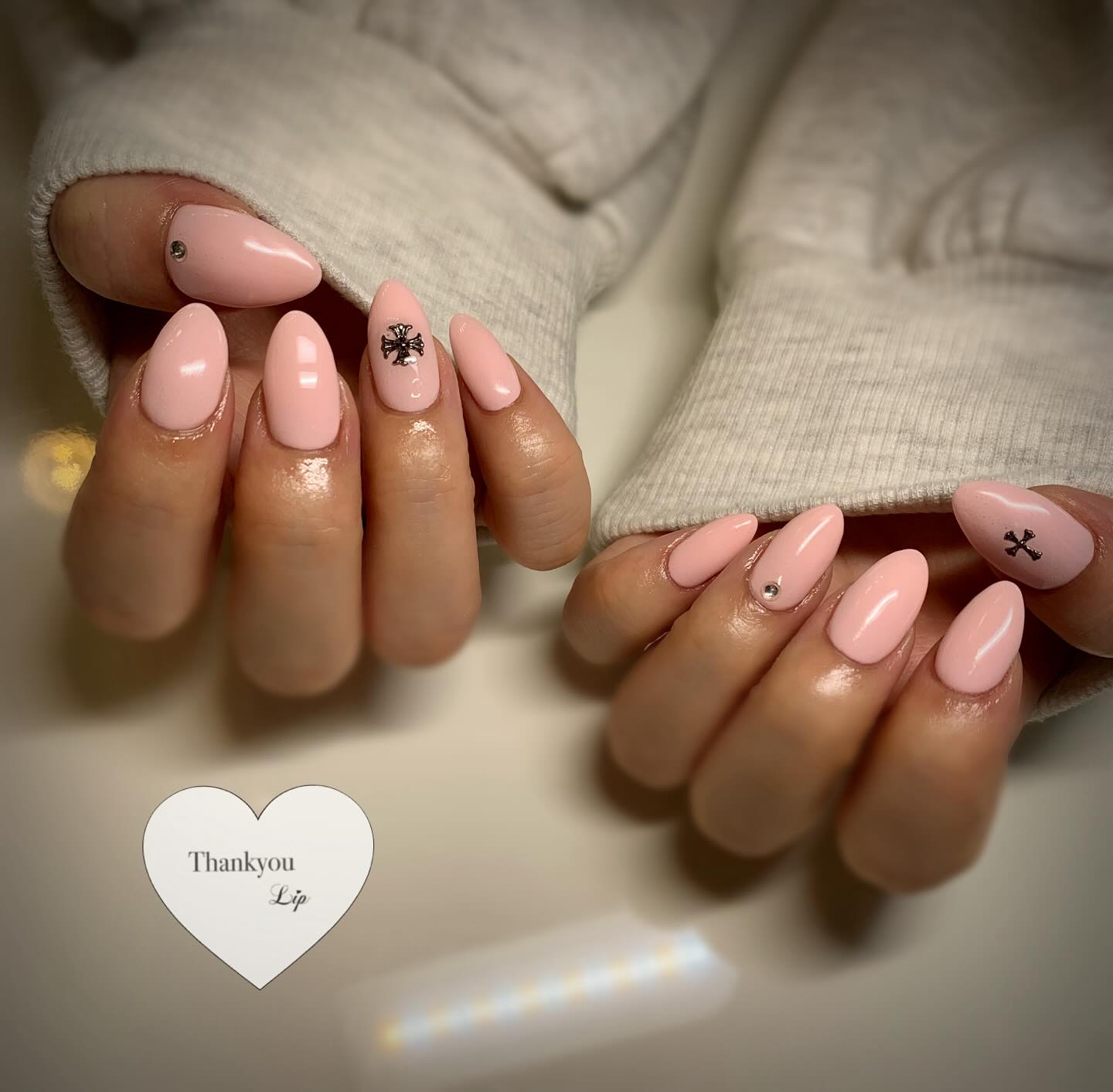ベビーピンク#ベビーピンクネイル#ピンクネイル#クロムハーツ#クロム