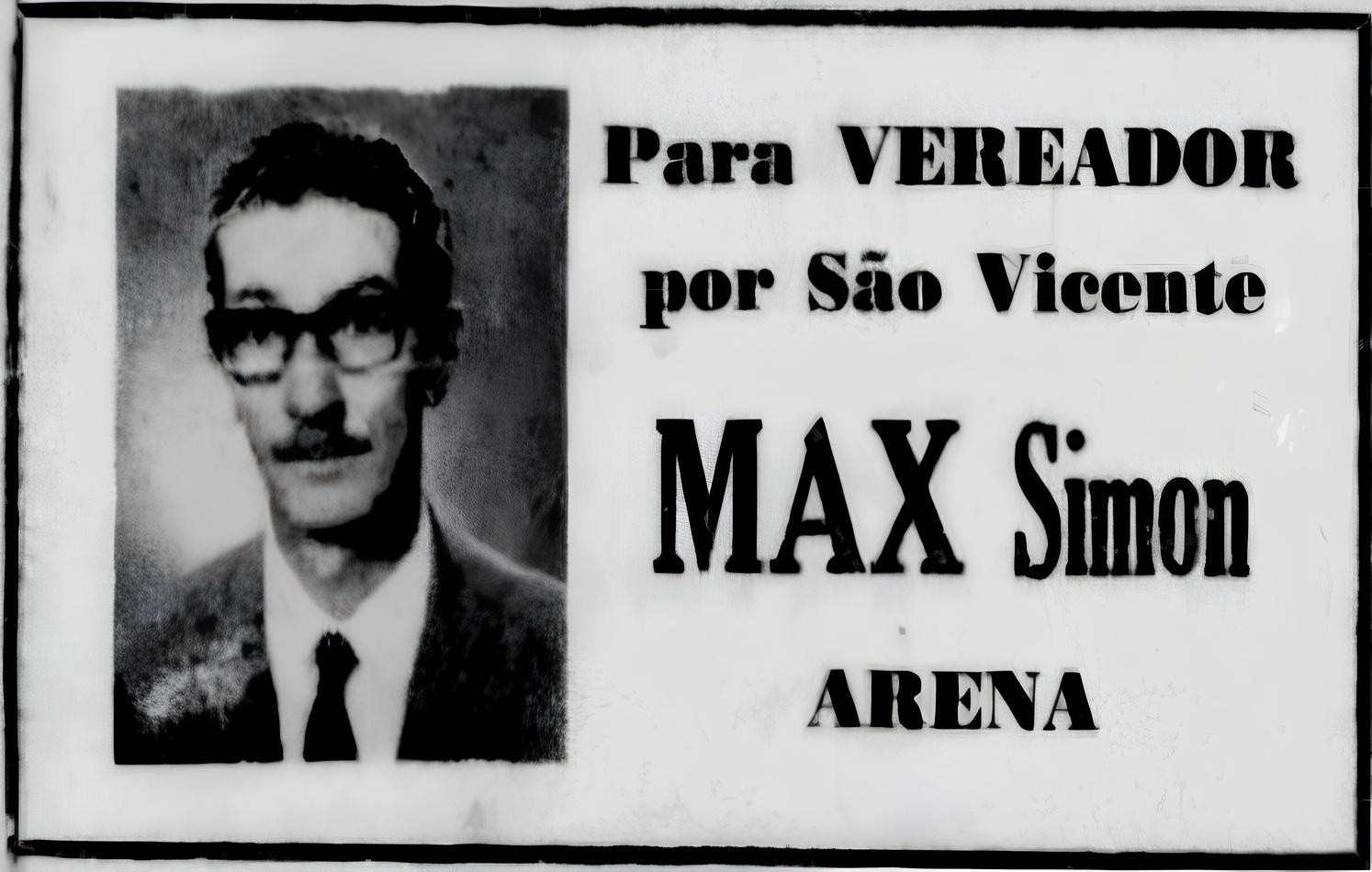 São - 1968 Santinho de campanha de Max Herman Simon à Câmara Municipal ...