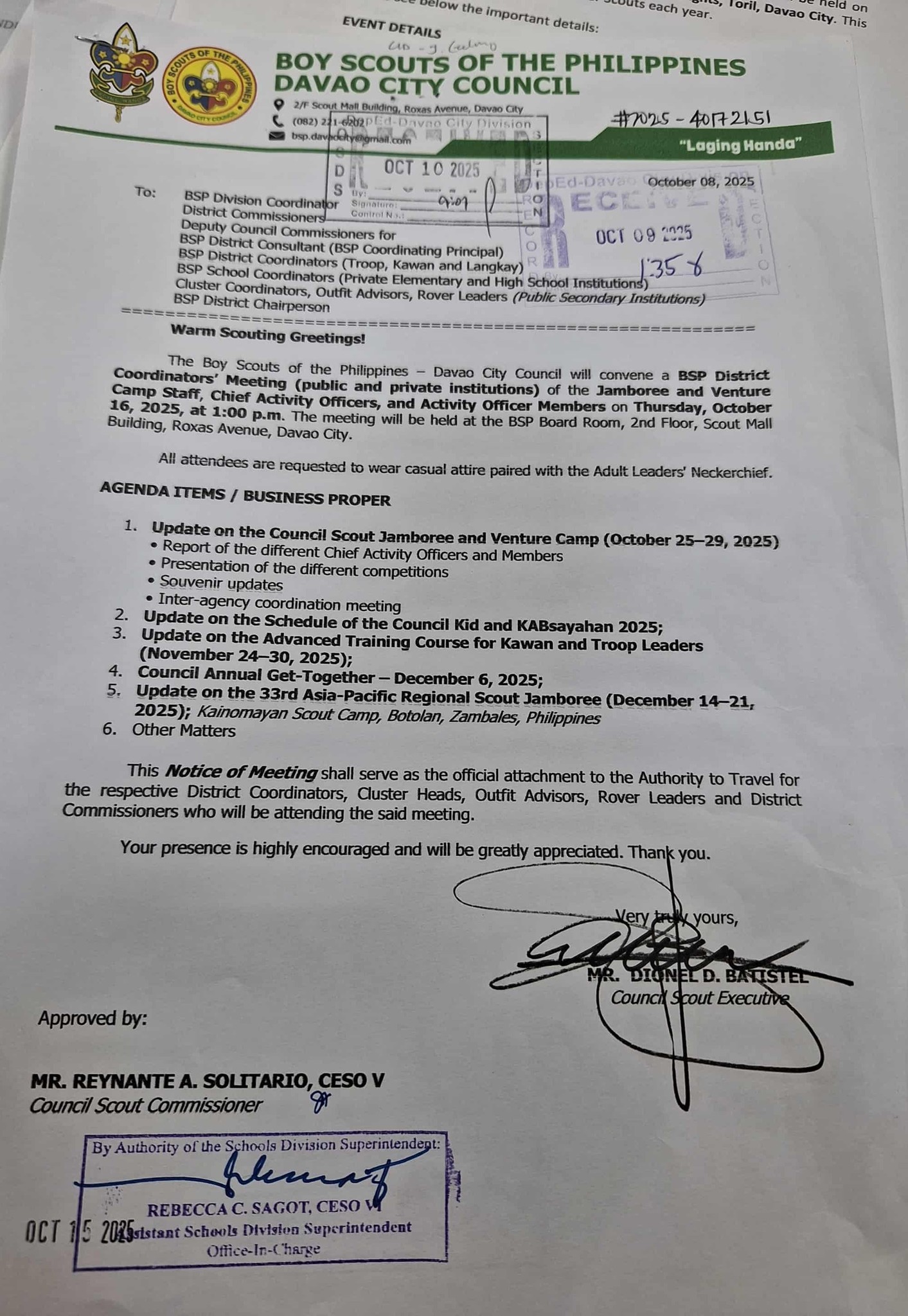 Bsp-davaocity - Update: The BSP – Davao City Council will conduct the ...