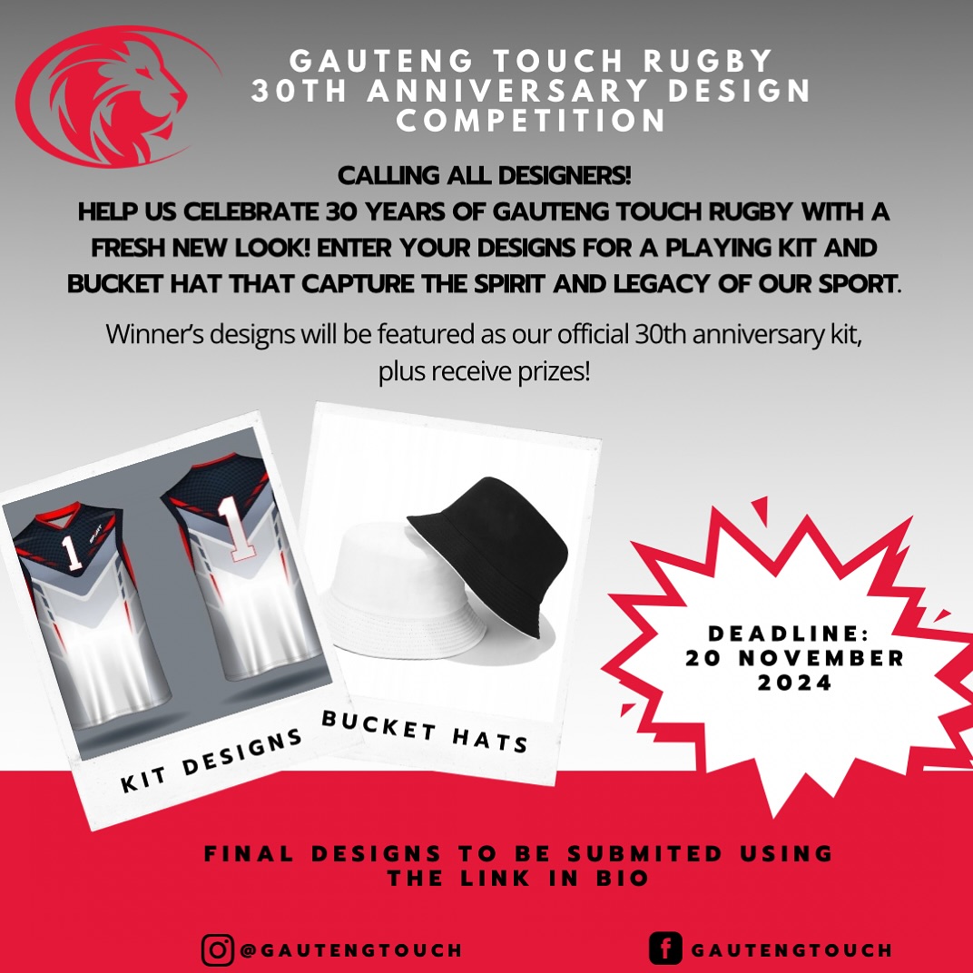 Gauteng - Gauteng Touch Rugby 30th Anniversary Design Competition ️🔥 ...