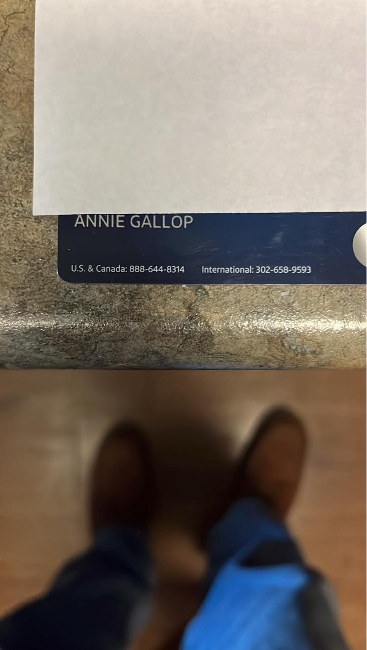 Annie your debit card was in the parking lot at 210 foxhills parkway