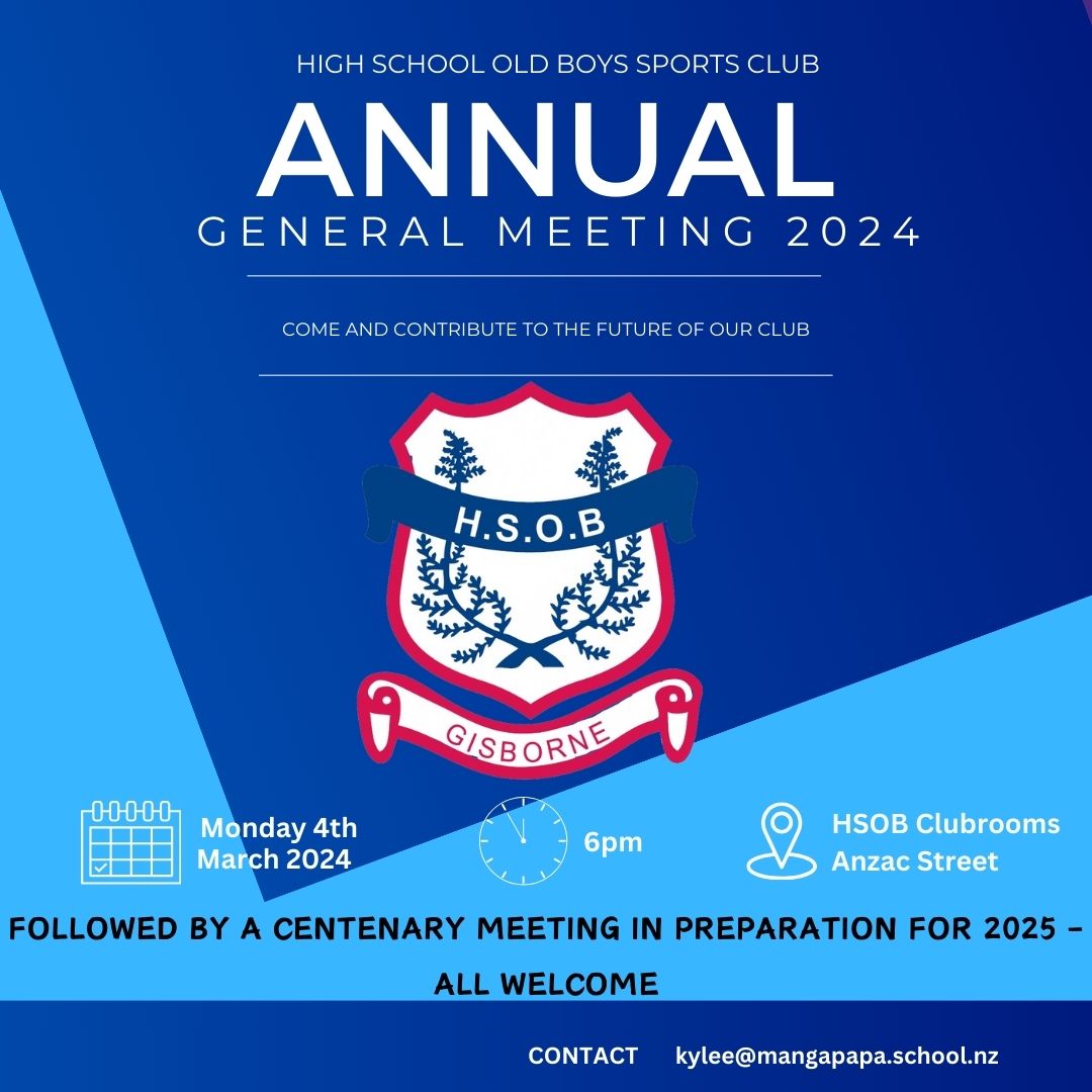 HSOB - Gisborne - 📣 Attention HSOB Members! 🏉🎉 We're...