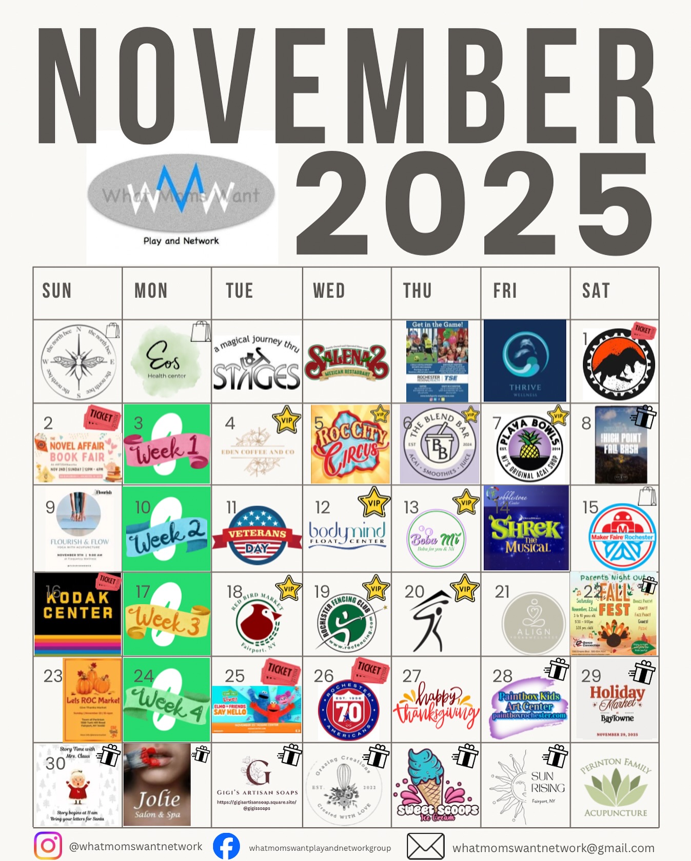 What - THE NOVEMBER CALENDAR IS HERE! And this month is PACKED with fun ...