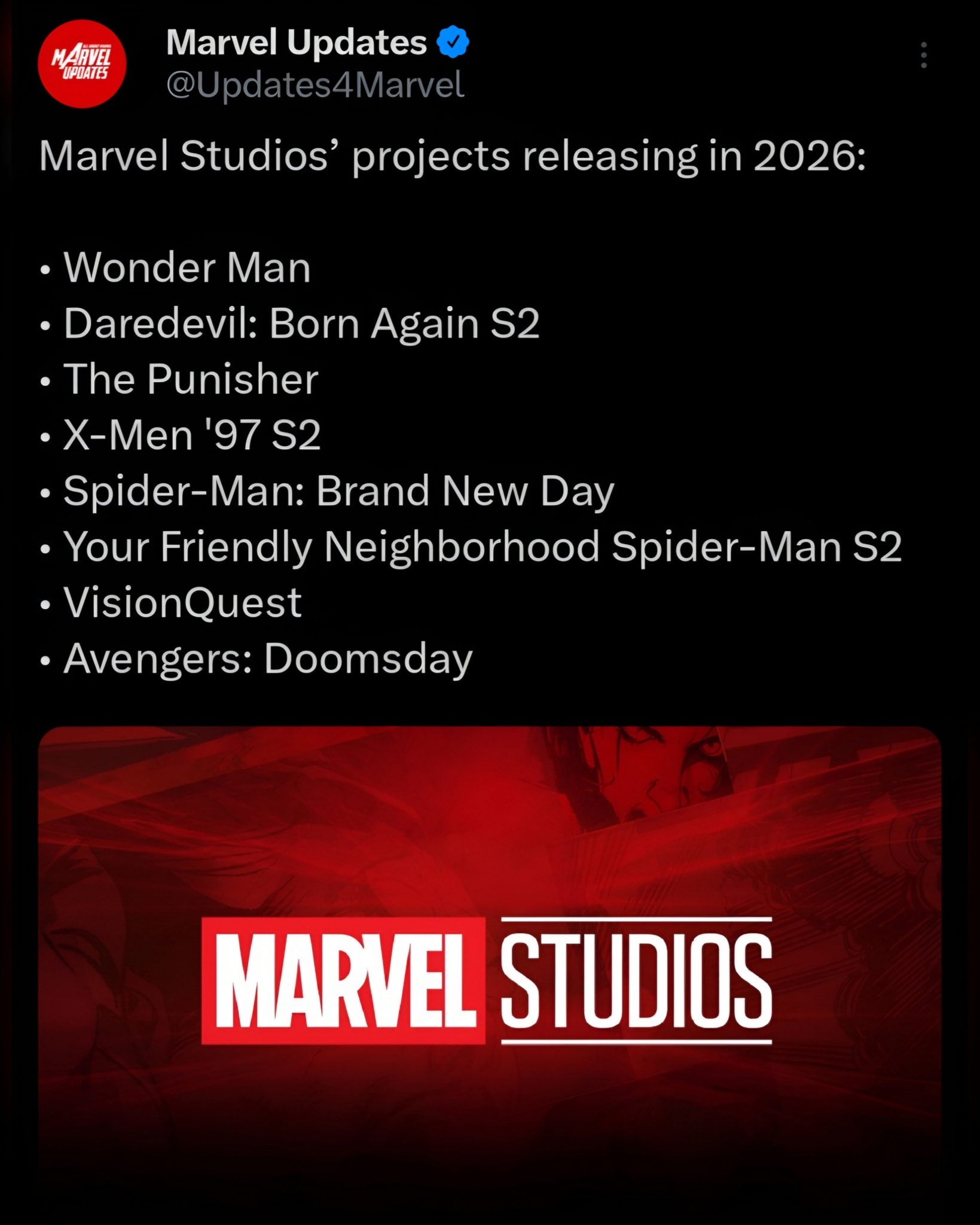 Marvel Updates - Marvel Studios projects releasing in... | Facebook