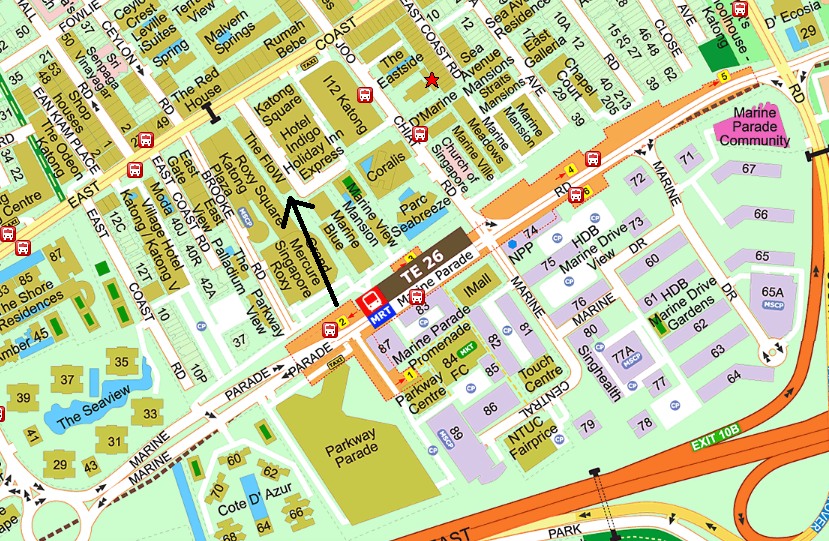 The Chalkboard - How to get to The Flow: MRT: Marine Parade Station ...