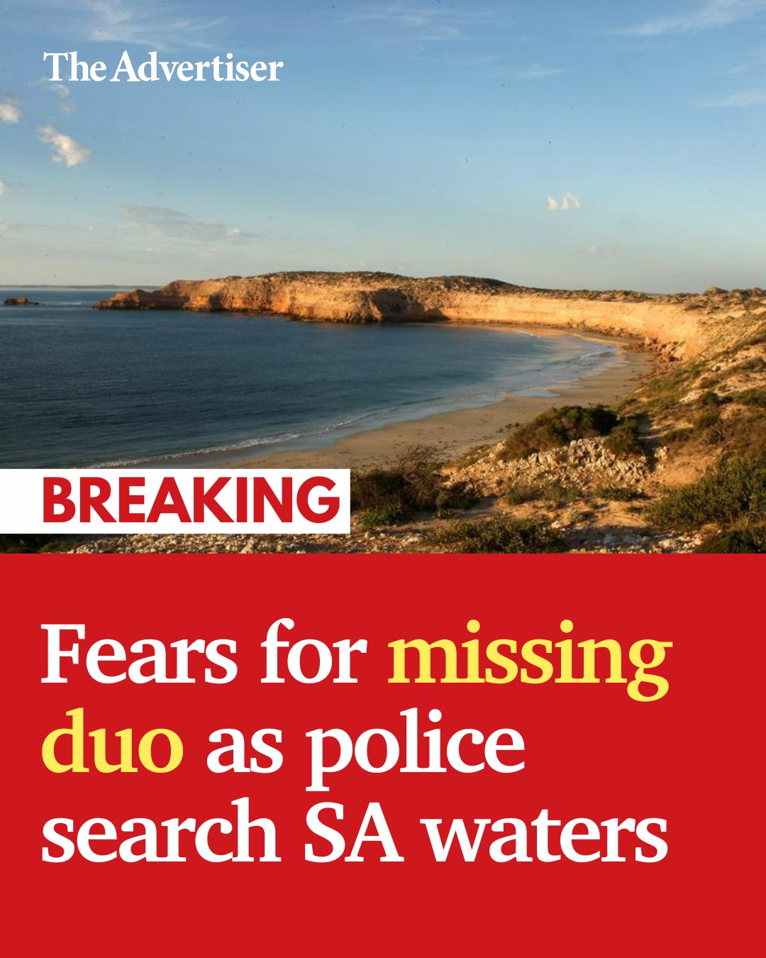 The Advertiser - Emergency services are searching waters off the Eyre ...