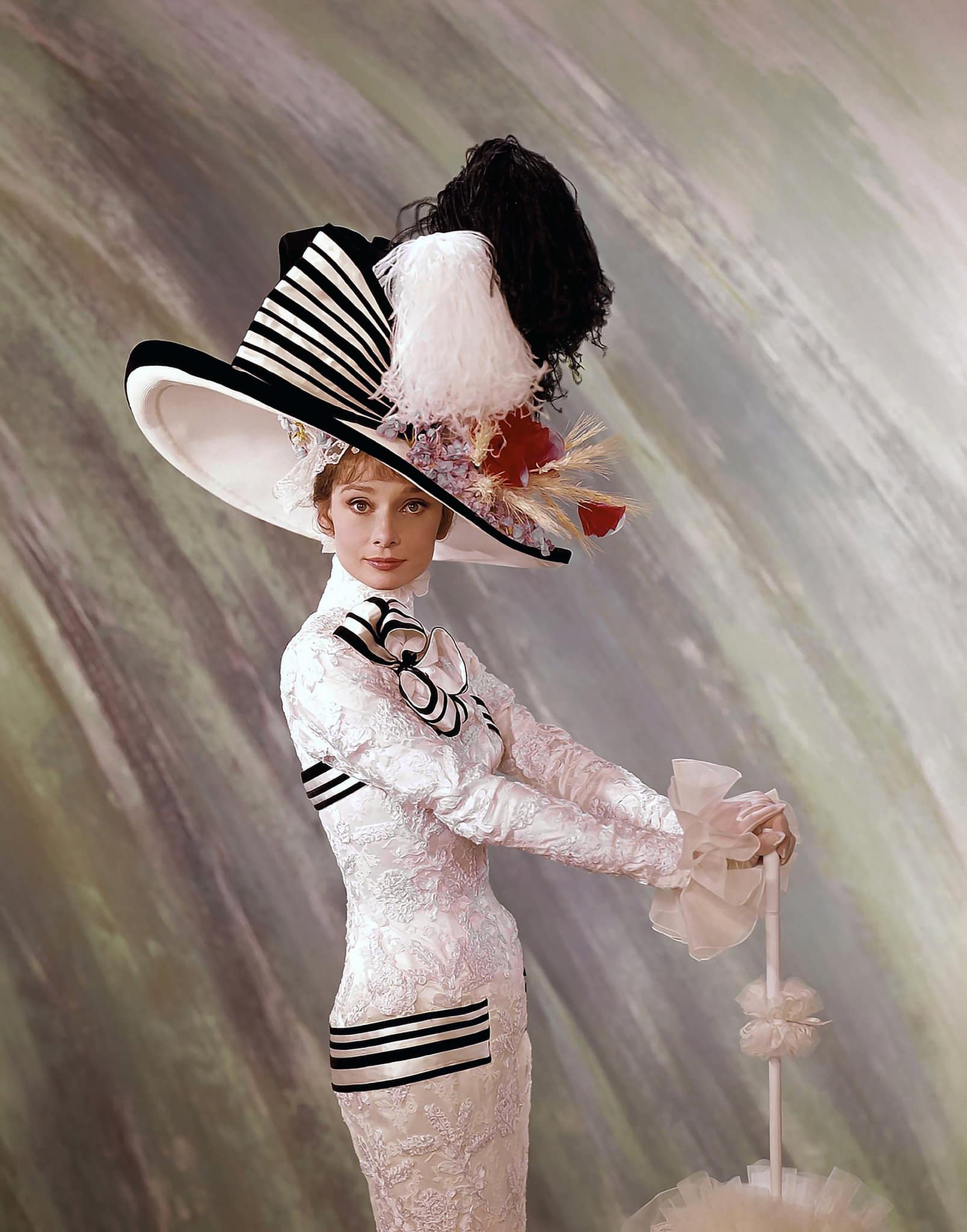 eliza doolittle my fair lady dress Audrey Hepburn as Dolittle in (1964) showing us all how to wear costume art which I painted in