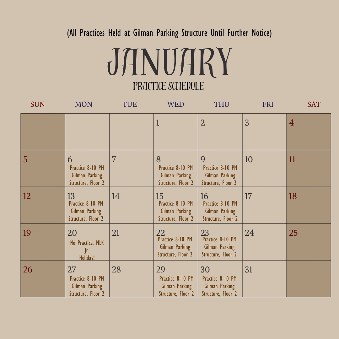 UCSD - ¡Saludos BFLJDM Familia! Here is our (delayed) practice calendar ...